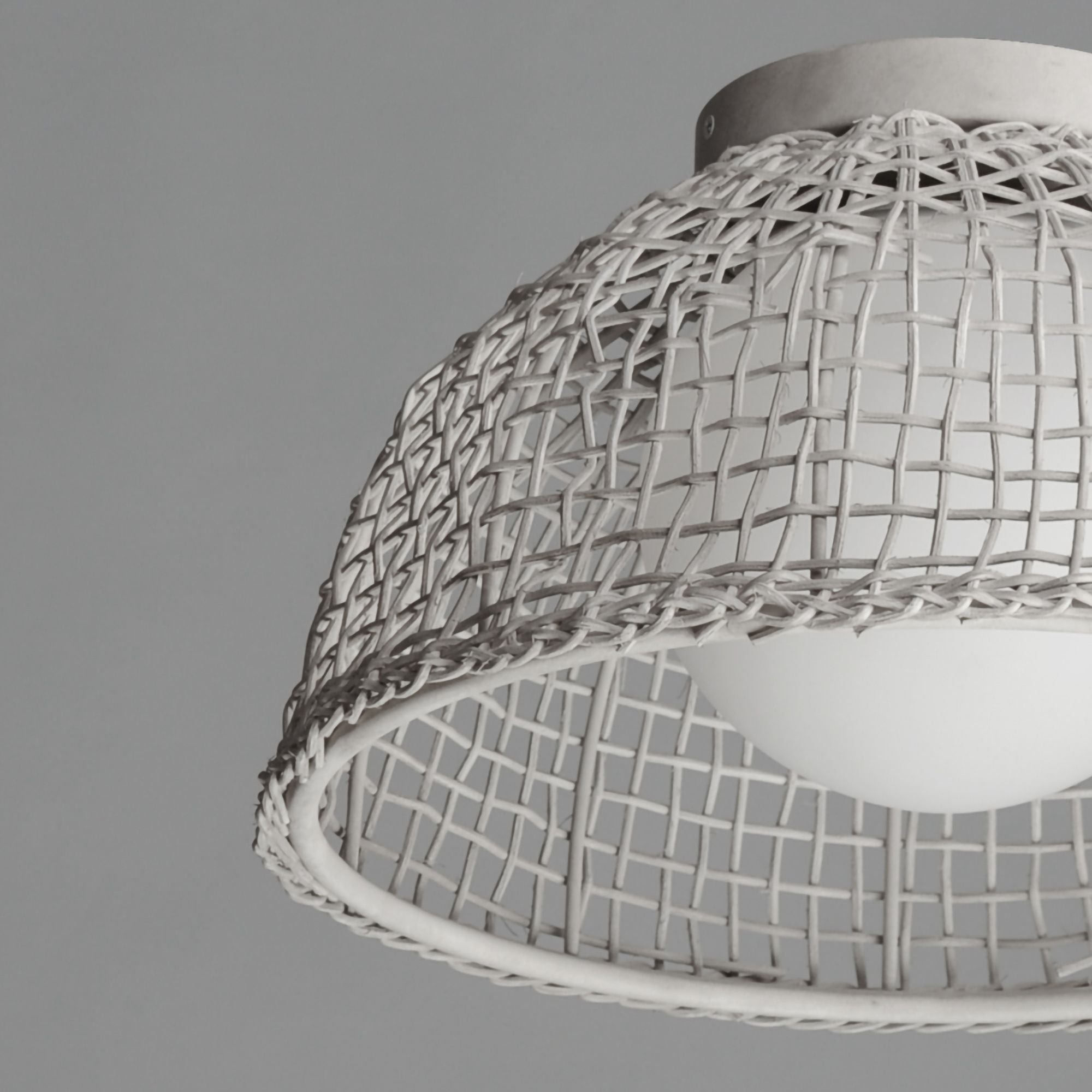 Cestino 16" Flush Mount, Weathered White Finish