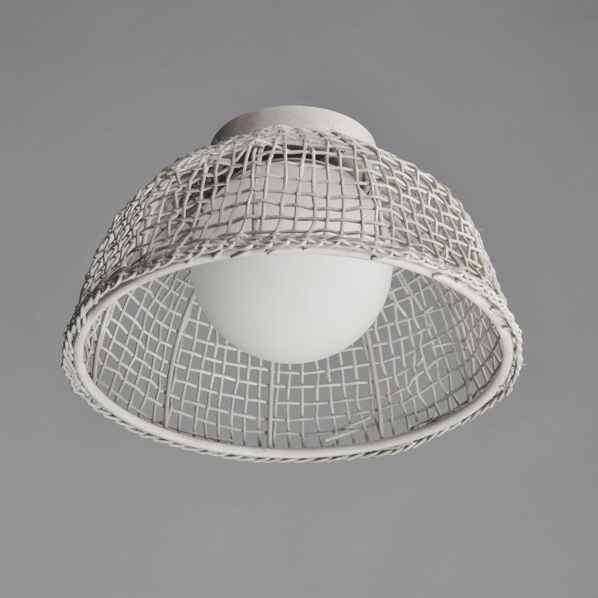 Cestino 16" Flush Mount, Weathered White Finish