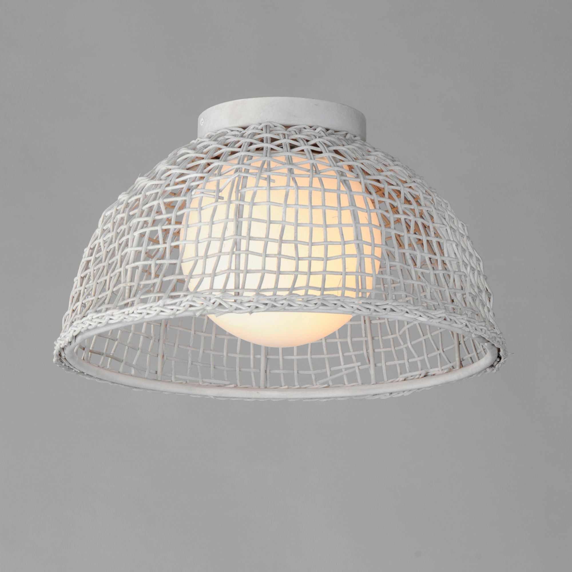 Cestino 16" Flush Mount, Weathered White Finish