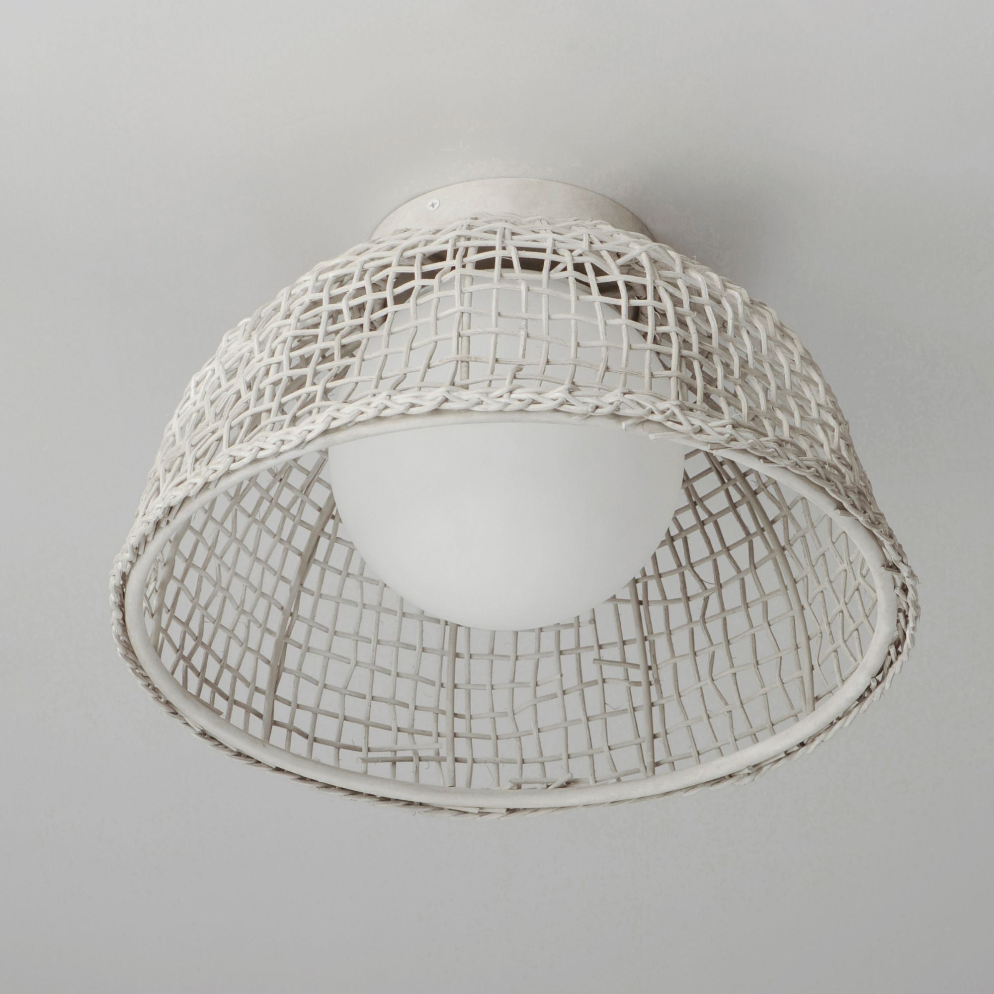 Cestino 16" Flush Mount, Weathered White Finish