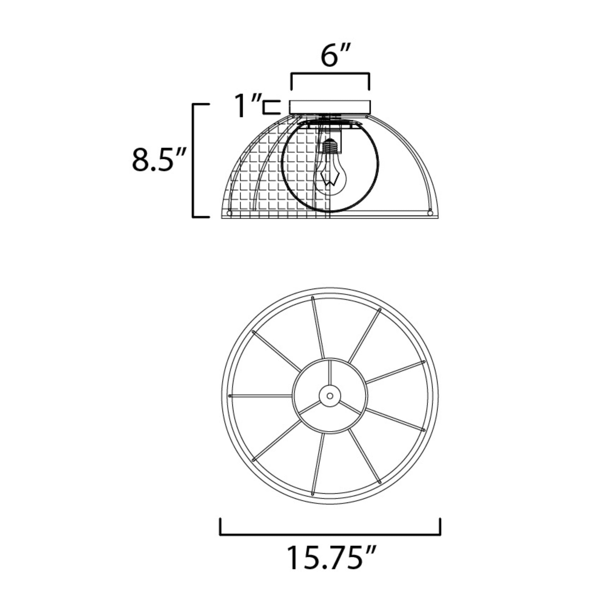Cestino 16" Flush Mount, Weathered White Finish
