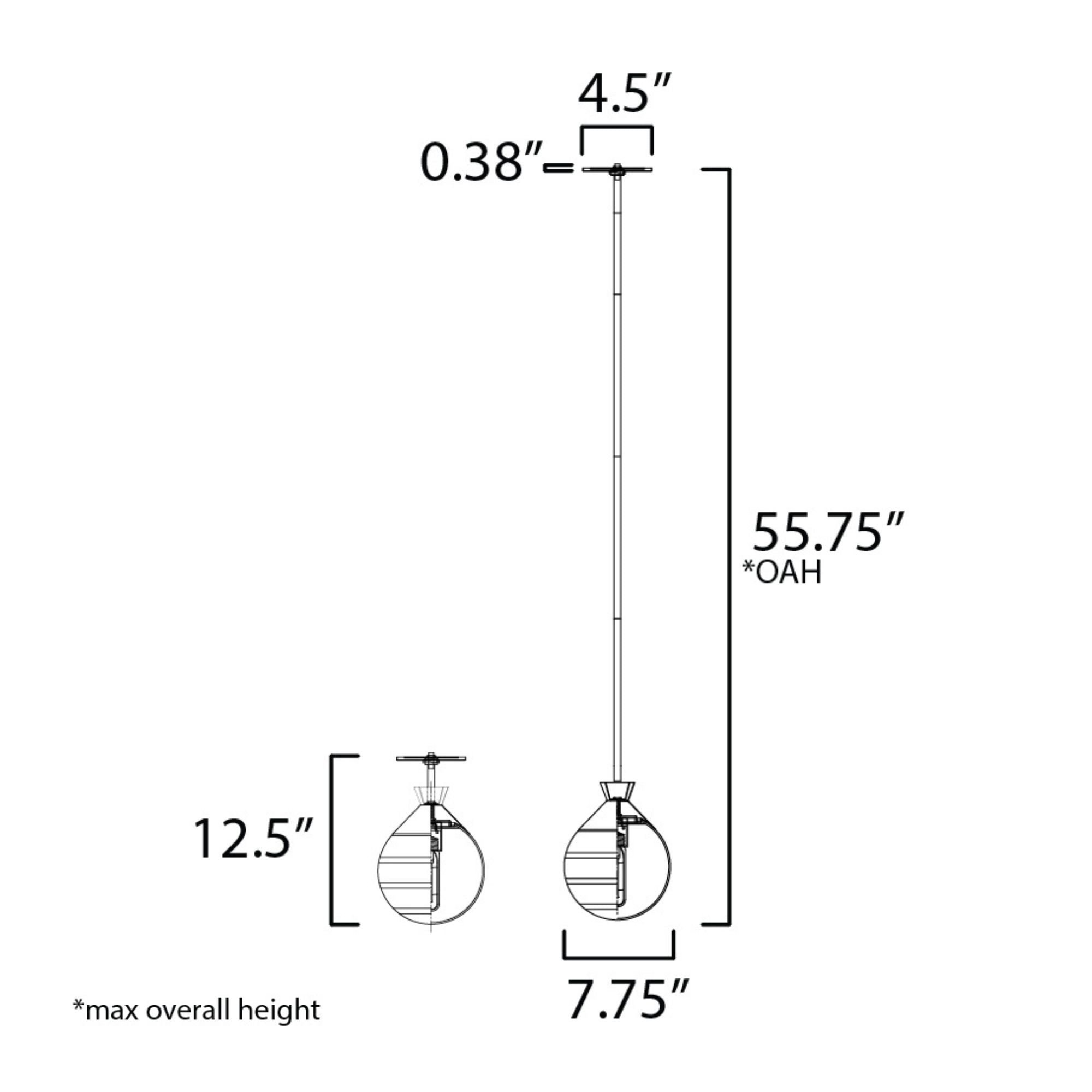 Copacabana 13" Semi-Flush / Pendant, Black Finish