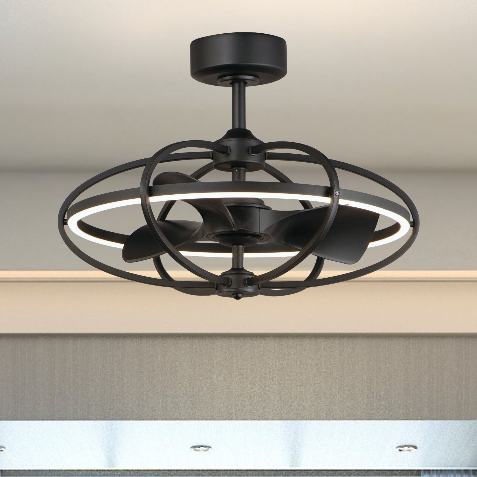 Corona Wifi-Enabled LED Fandelight 28 Inch Black Finish