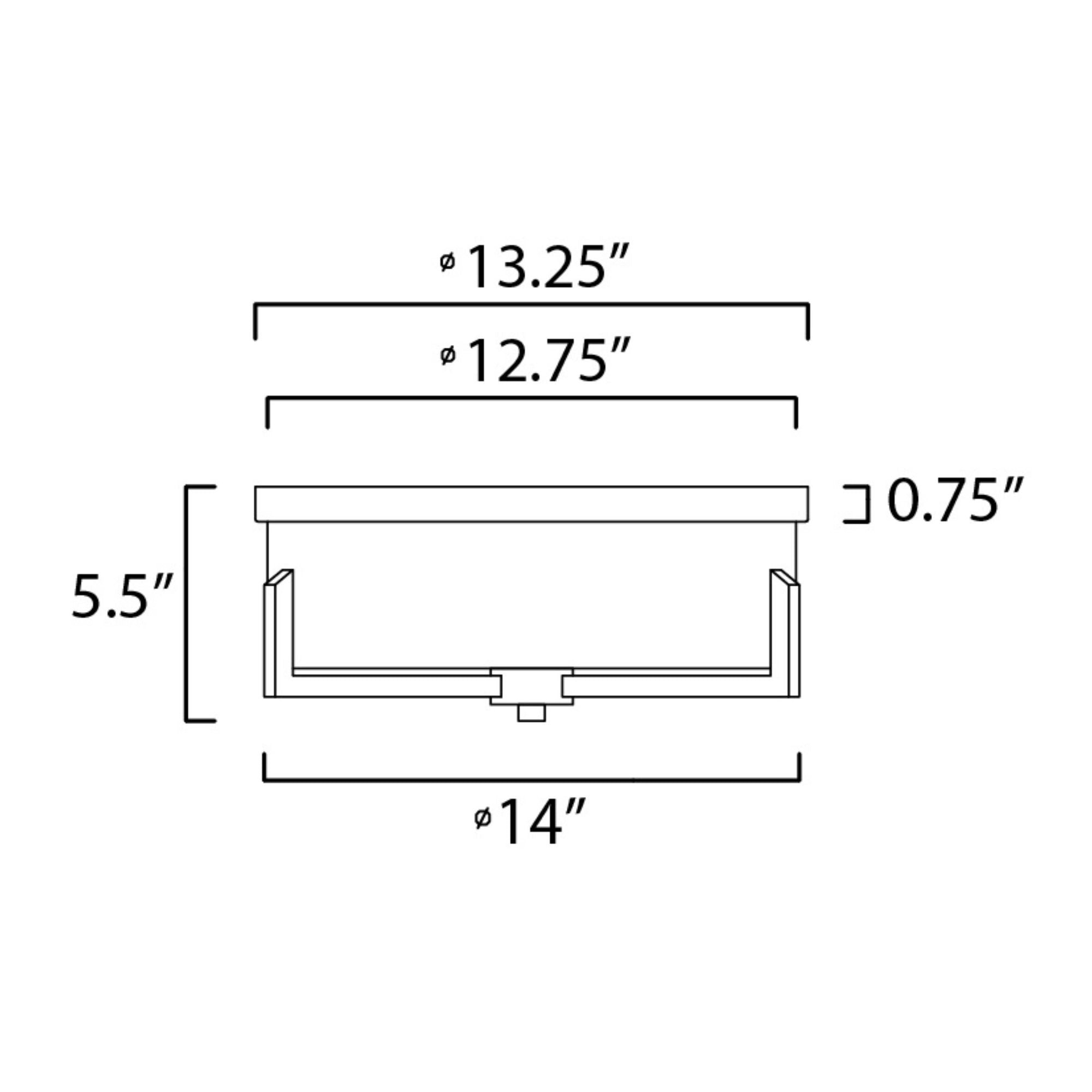 Dart 14" Flush Mount Lights, Brass Finish