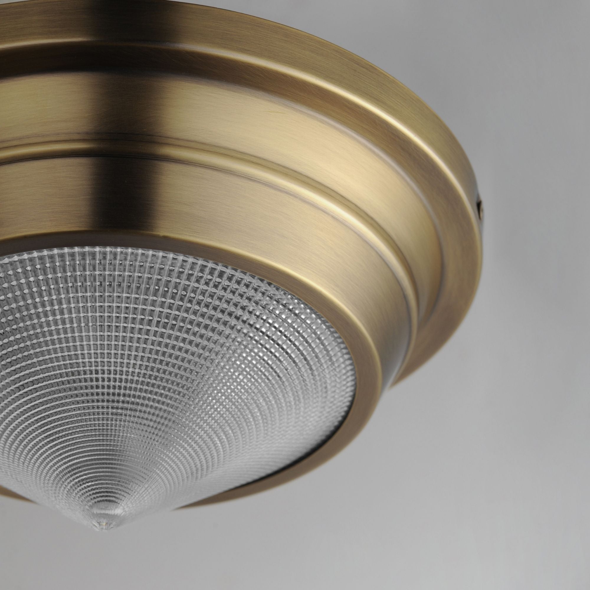 Hargreaves 10" Flush Mount, Natural Aged Brass Finish