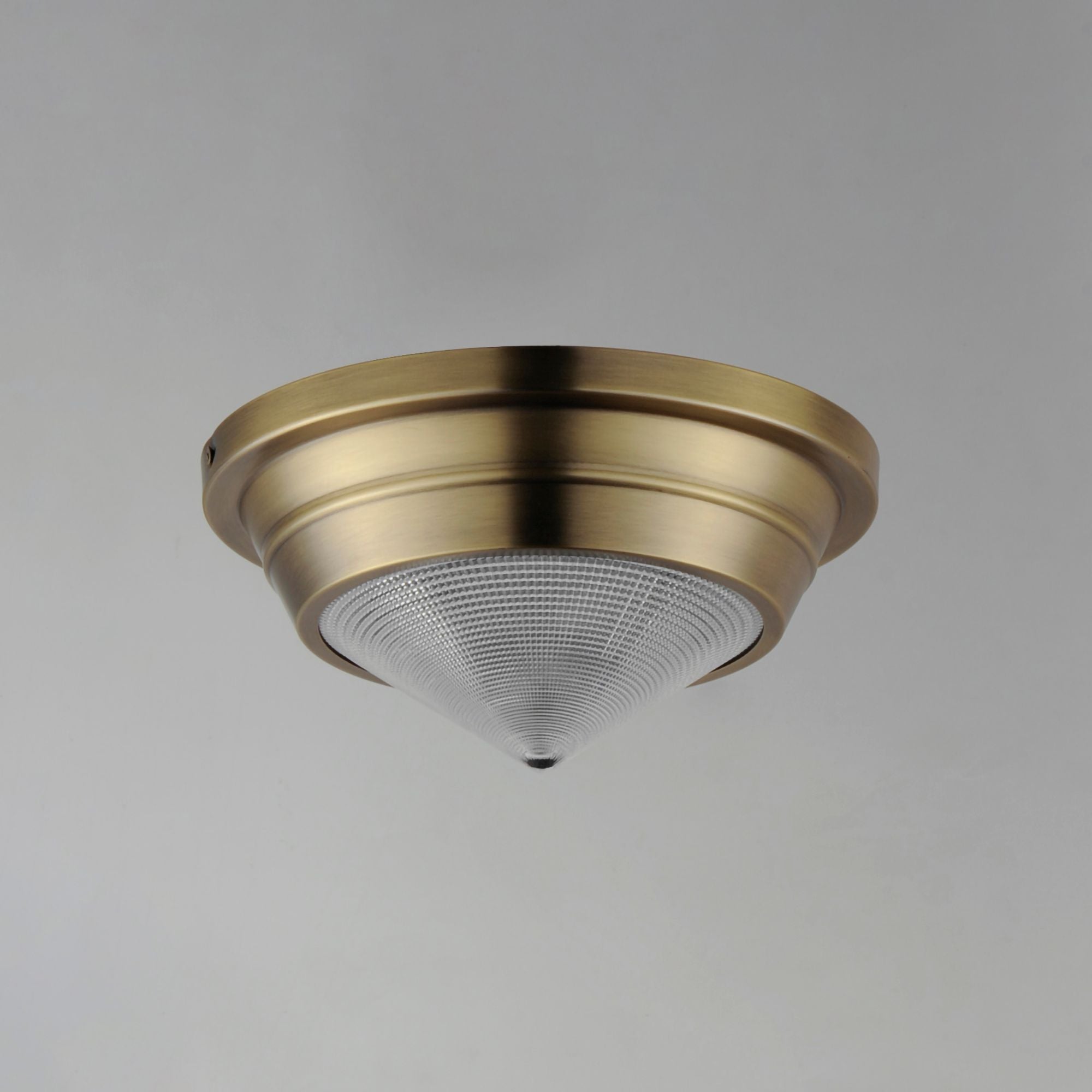 Hargreaves 10" Flush Mount, Natural Aged Brass Finish