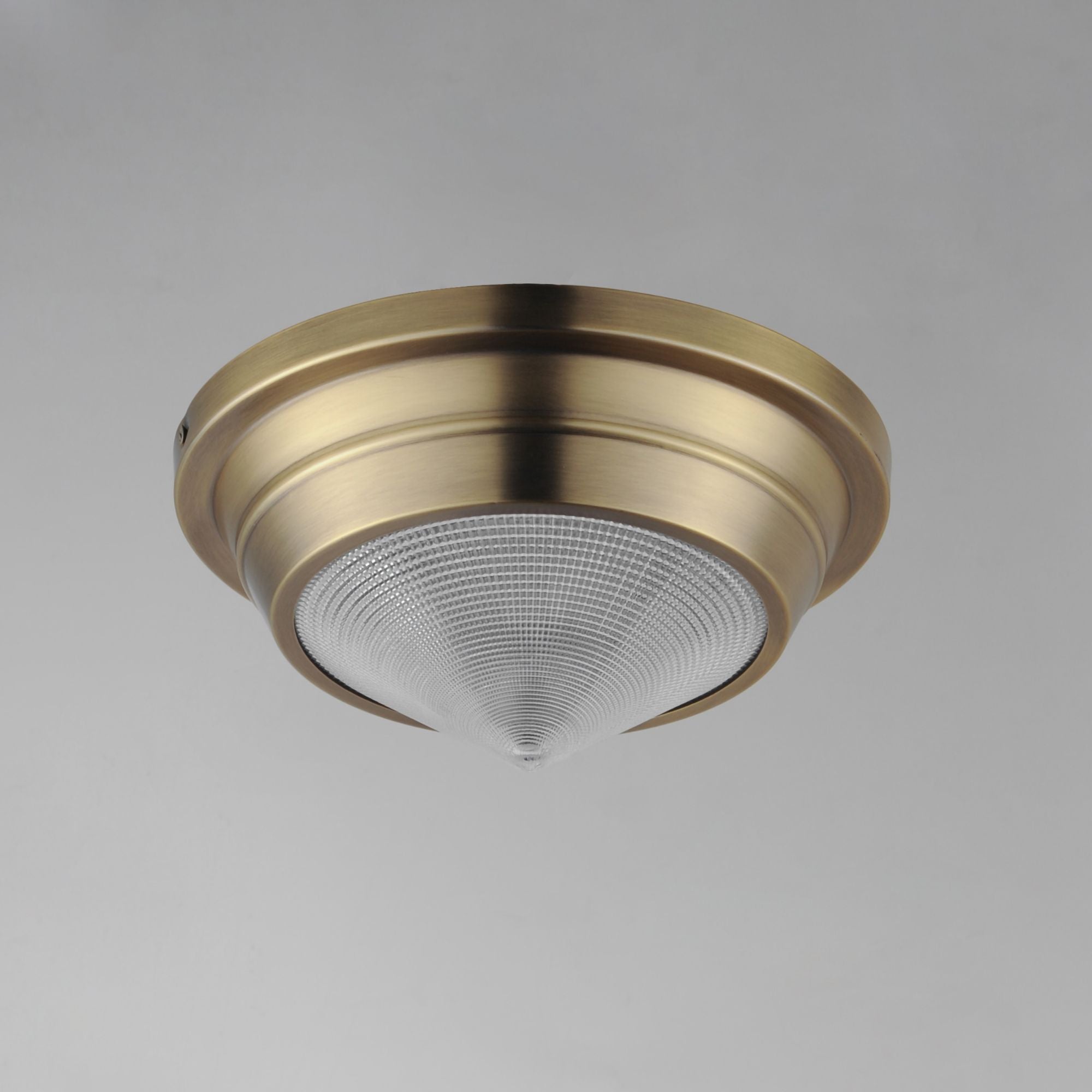 Hargreaves 10" Flush Mount, Natural Aged Brass Finish