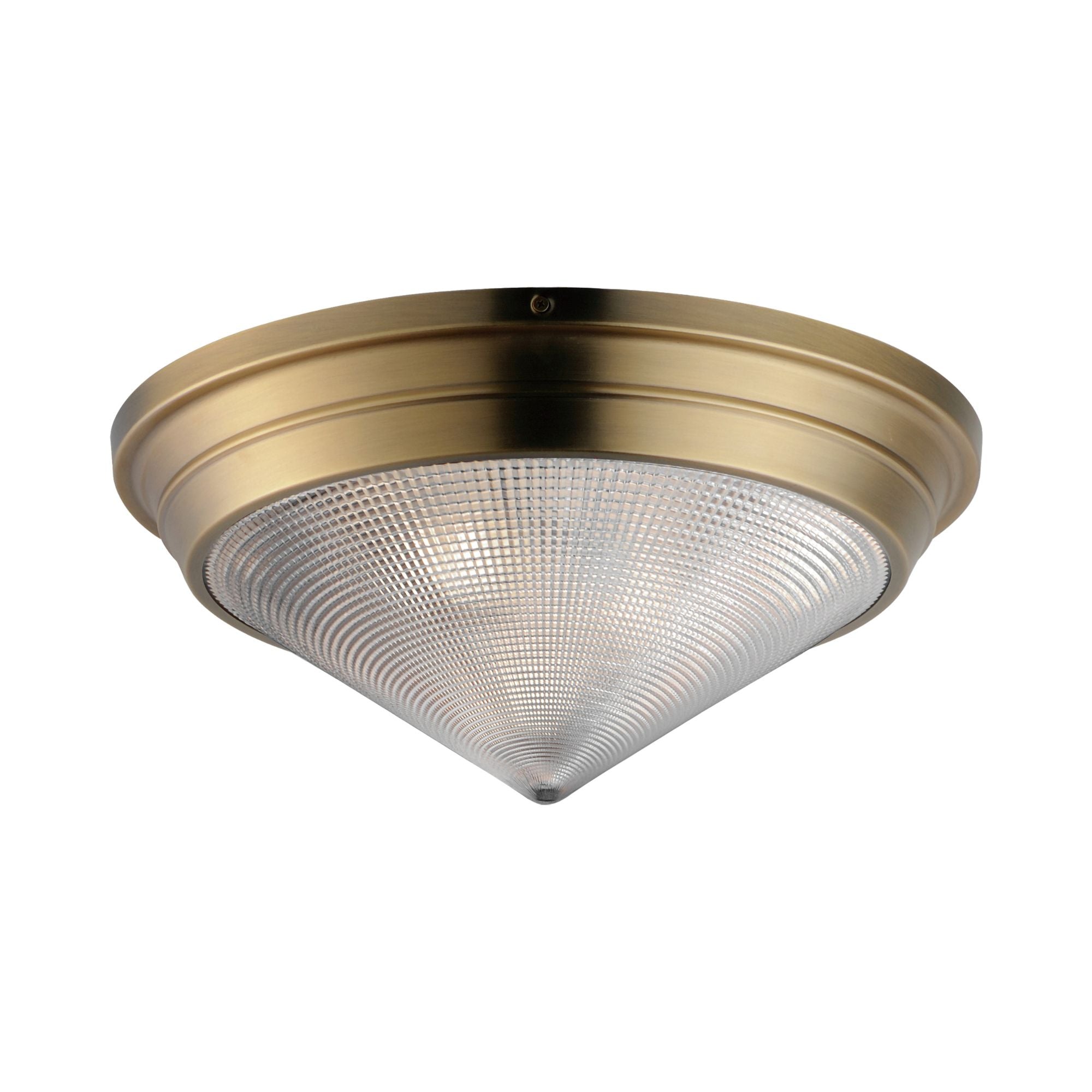 Hargreaves 17" 3-Light Flush Mount, Natural Aged Brass Finish