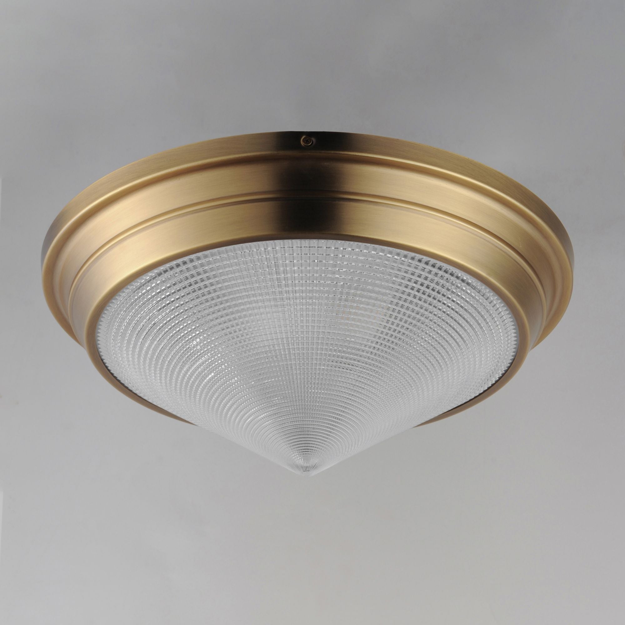Hargreaves 17" 3-Light Flush Mount, Natural Aged Brass Finish