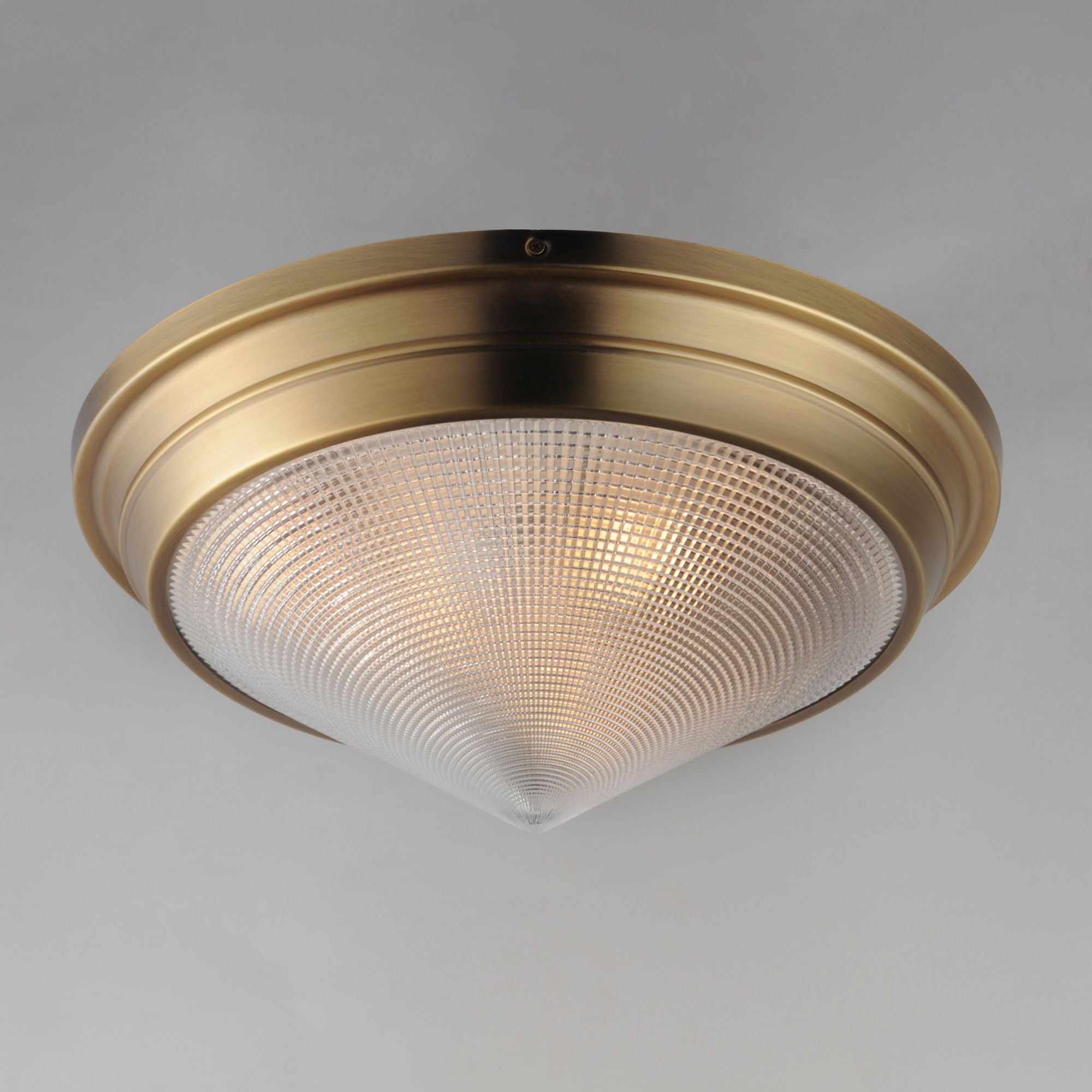 Hargreaves 17" 3-Light Flush Mount, Natural Aged Brass Finish