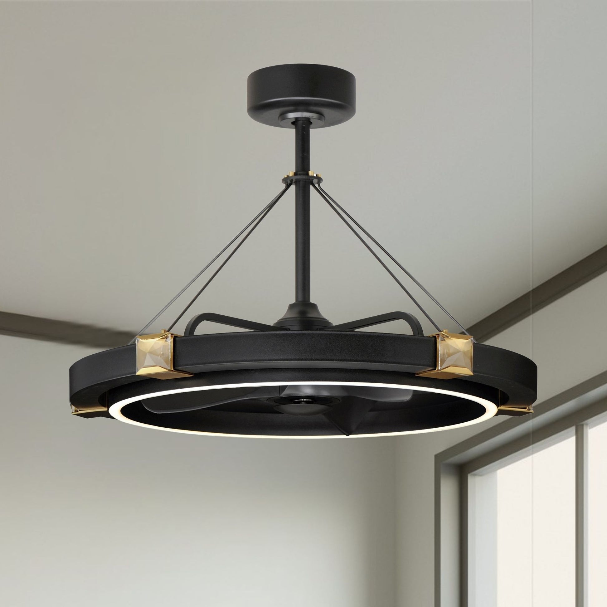 Maxim Lighting - Jewel Wifi-Enabled LED Fandelight 33 Inch Black and Gold Finish | Bees Lighting