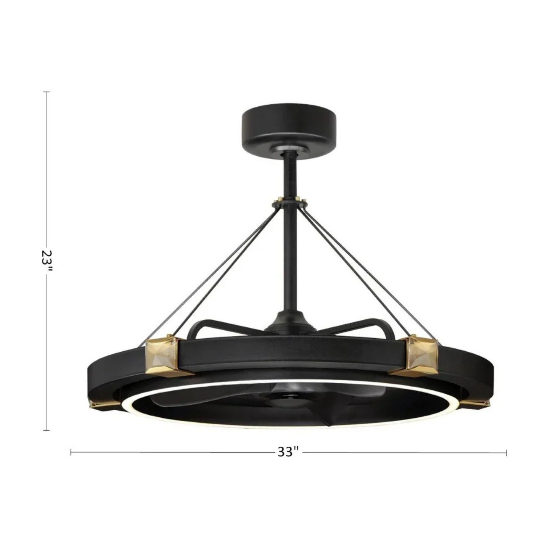 Maxim Lighting - Jewel Wifi-Enabled LED Fandelight 33 Inch Black and Gold Finish | Bees Lighting