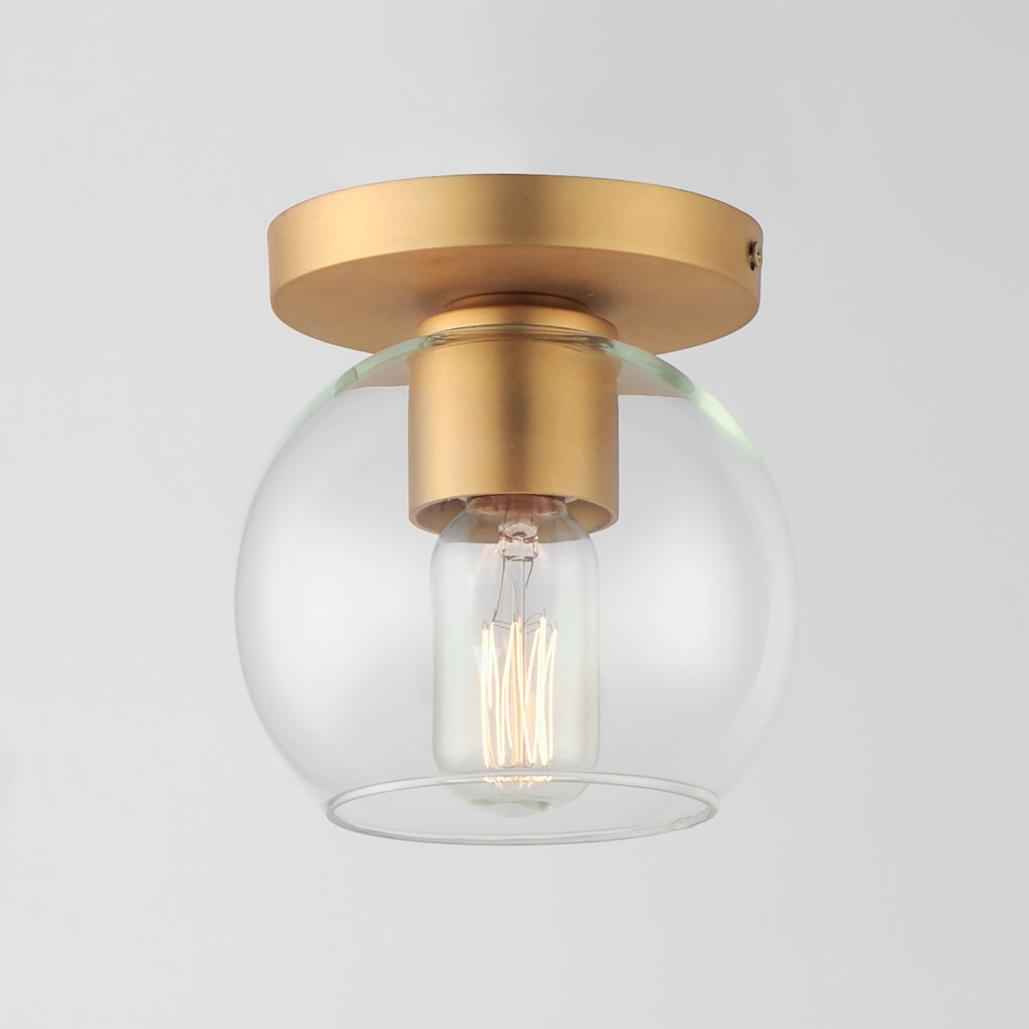 Knox 7" Flush Mount, Natural Aged Brass Finish