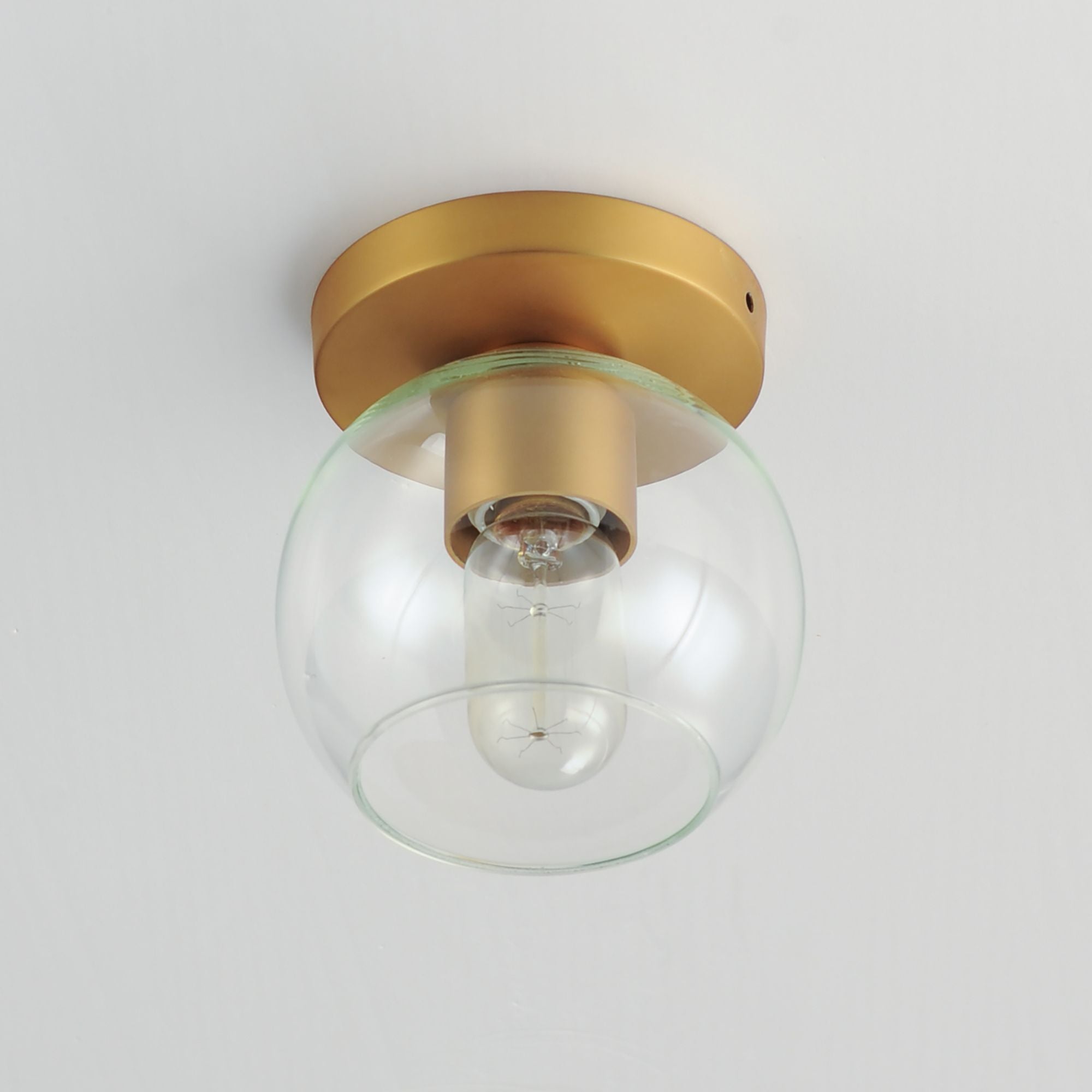 Knox 7" Flush Mount, Natural Aged Brass Finish