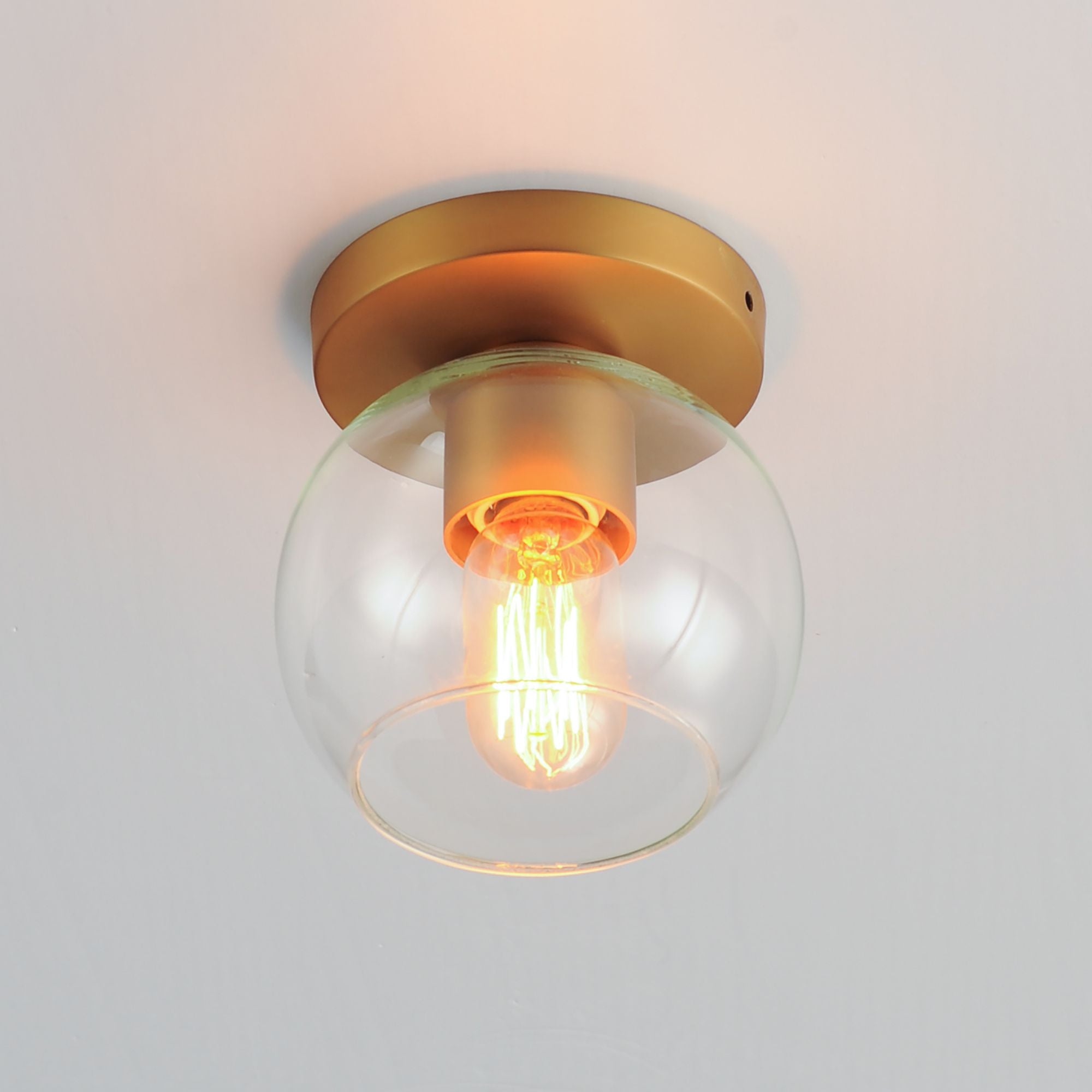 Knox 7" Flush Mount, Natural Aged Brass Finish