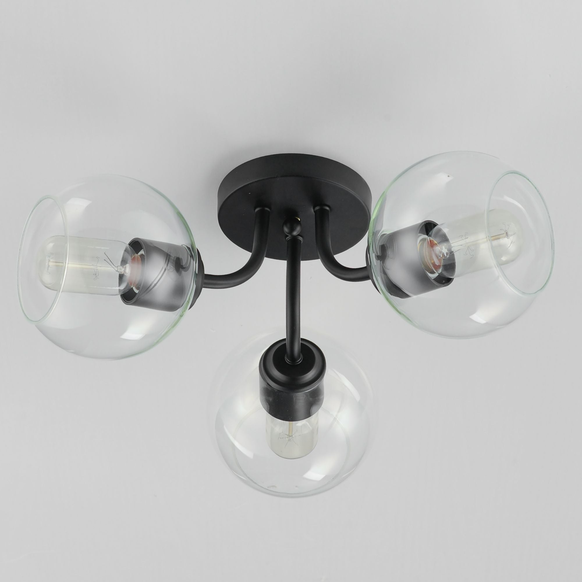 Knox 18" 3-Light Semi-Flush Mount, Black Finish
