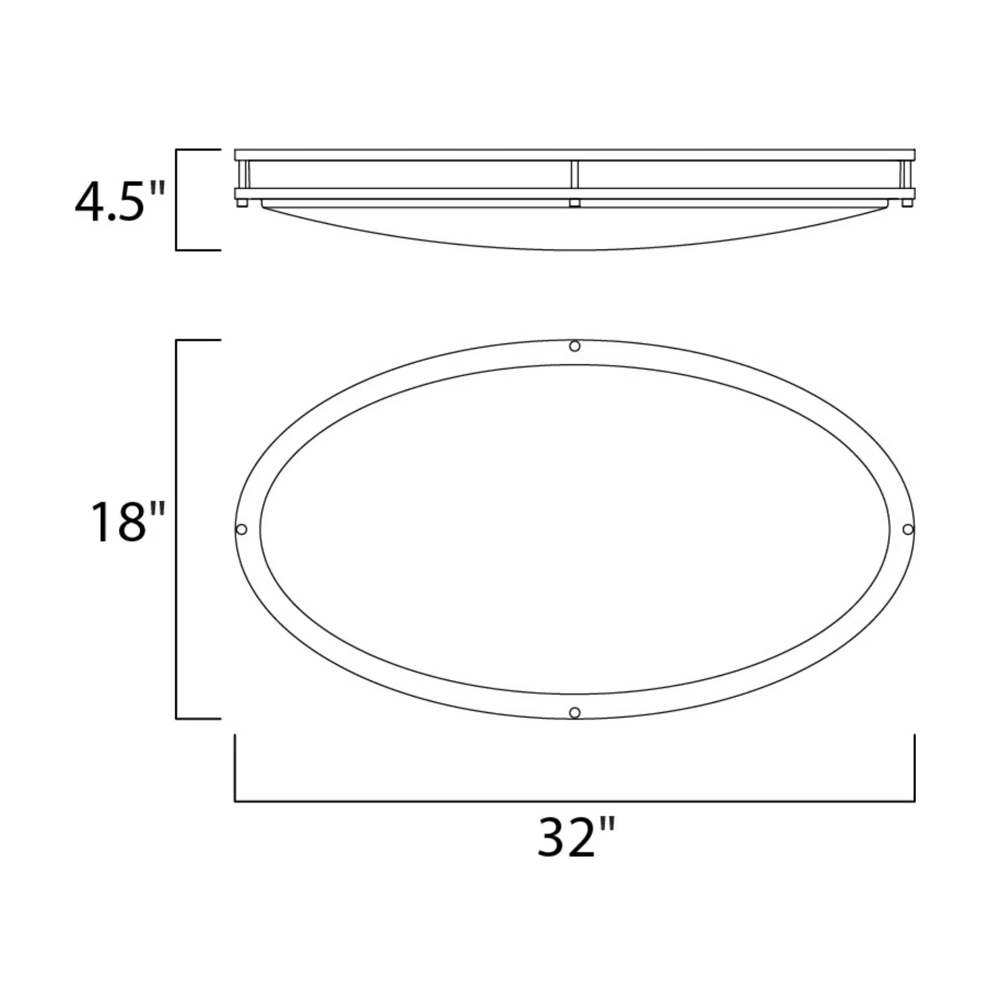 Linear LED 32" LED Flush Mount Light, Nickel Finish