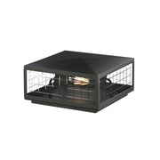 Magnus 13" 2-Light Outdoor Column Light / Deck Cap Lantern, Black Finish