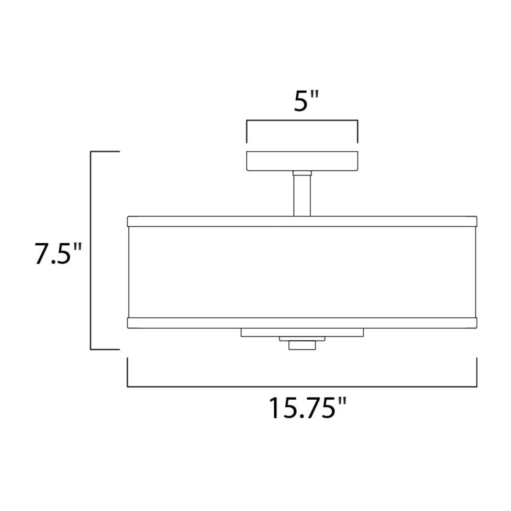 Metro 16" 3-Light Semi-Flush Mount, Polished Chrome Finish