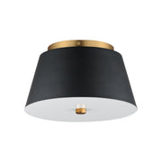 Miles 11" LED Flush Mount, Black & Aged Brass Finish