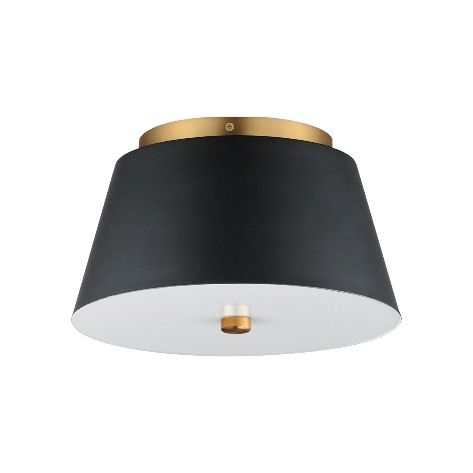 Miles 11" LED Flush Mount, Black & Aged Brass Finish