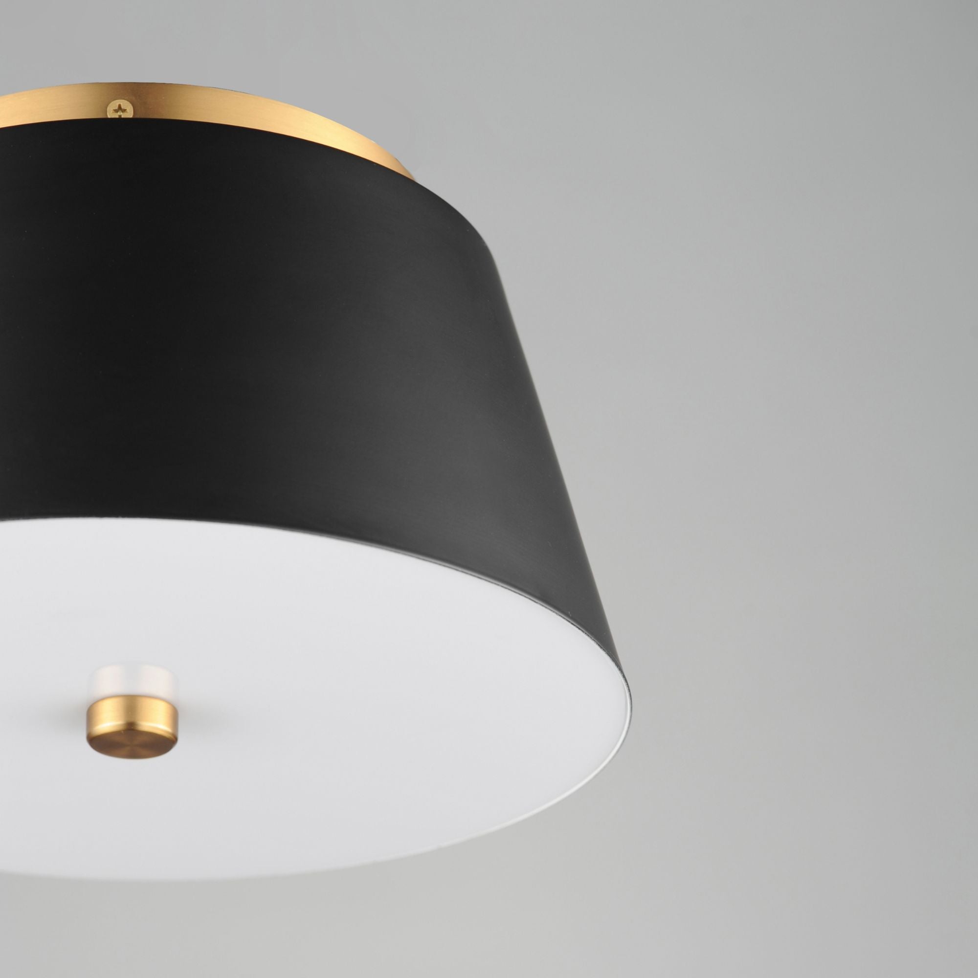 Miles 11" LED Flush Mount, Black & Aged Brass Finish
