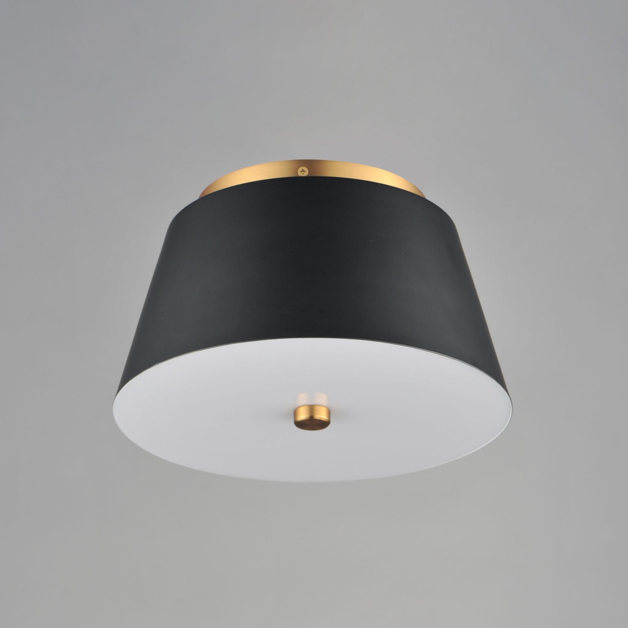 Miles 11" LED Flush Mount, Black & Aged Brass Finish