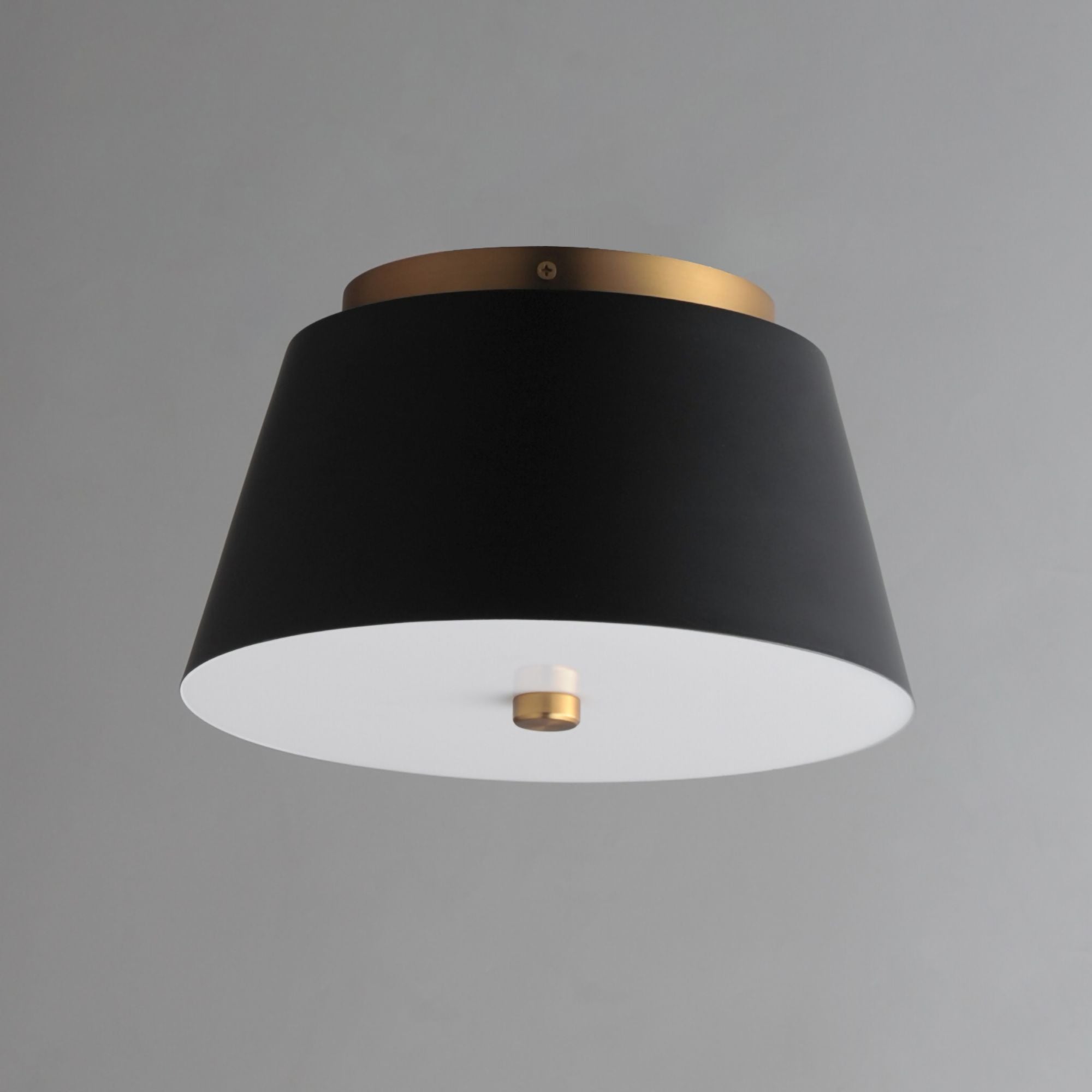 Miles 11" LED Flush Mount, Black & Aged Brass Finish