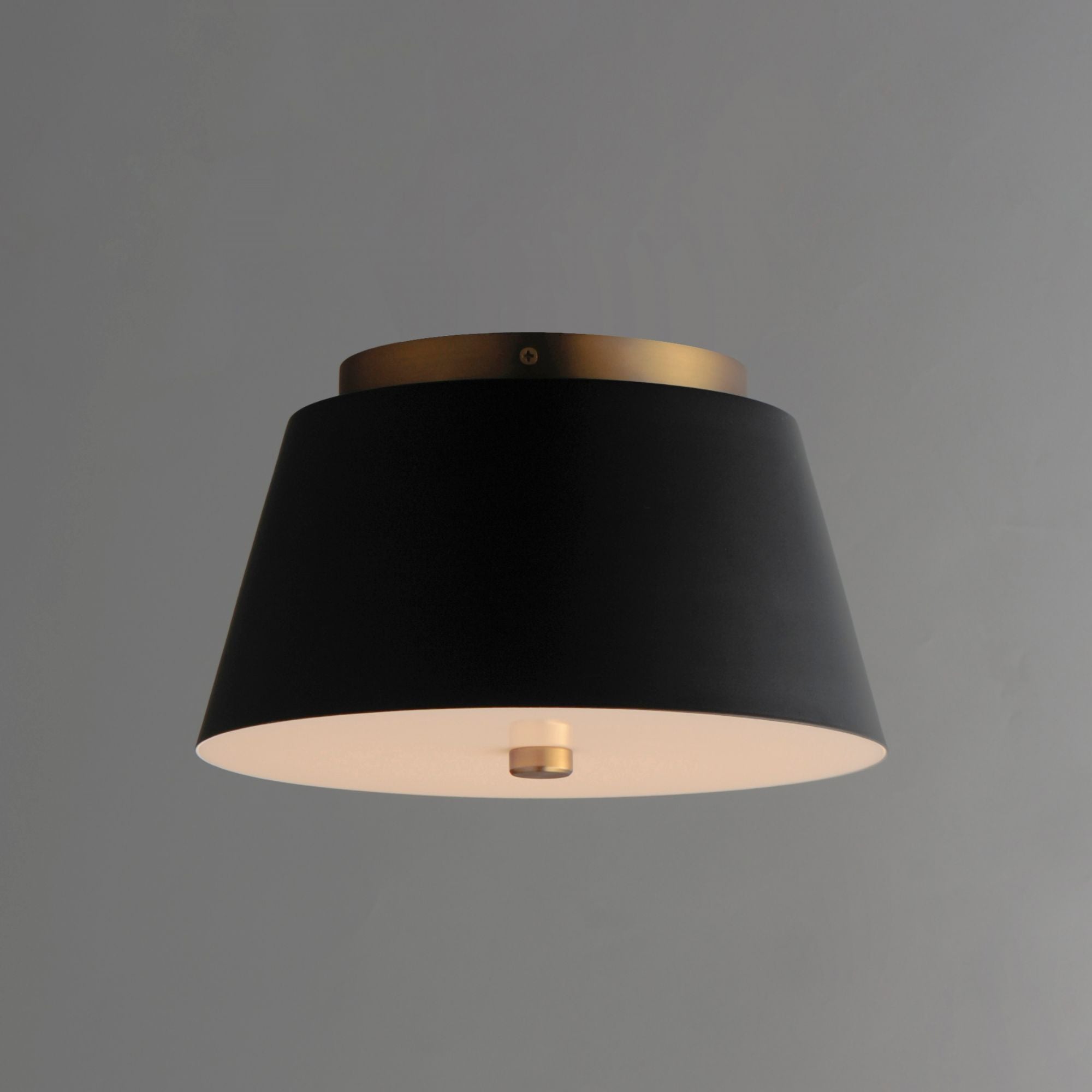 Miles 11" LED Flush Mount, Black & Aged Brass Finish