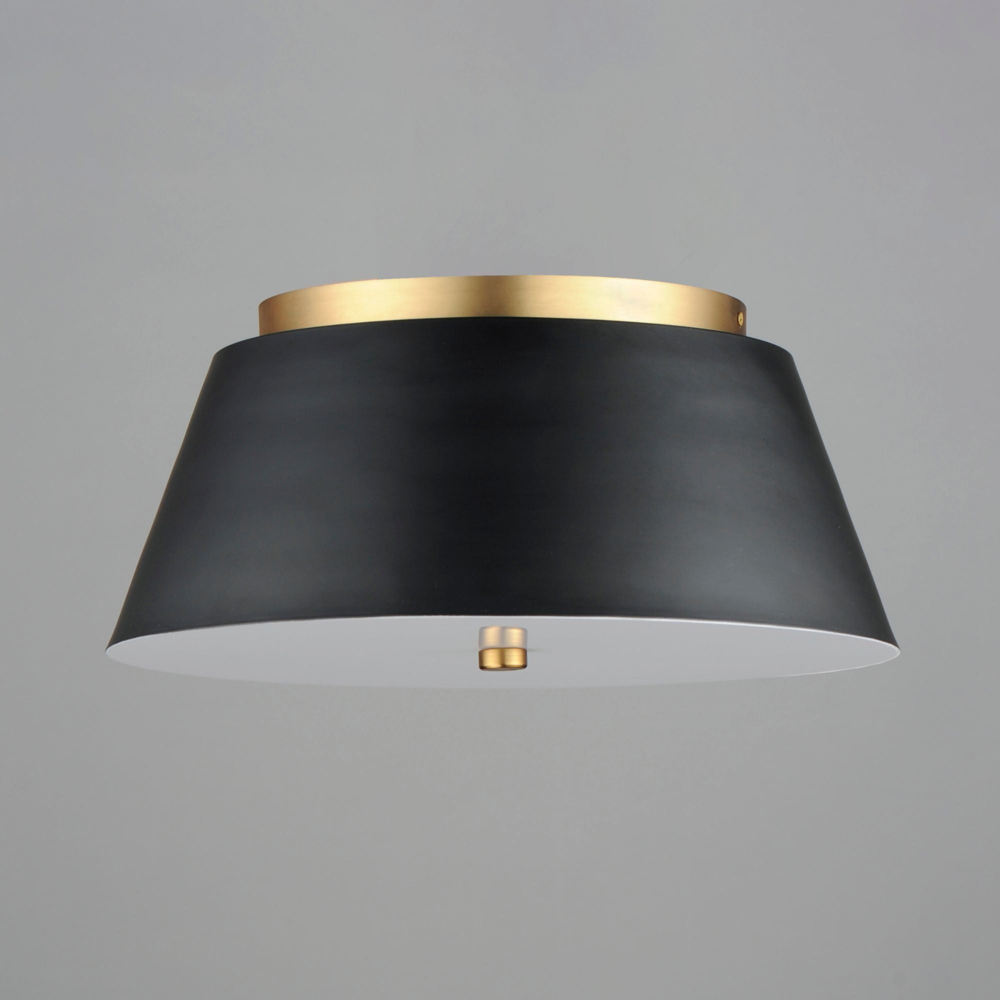Miles 16" LED Flush Mount, Black & Aged Brass Finish