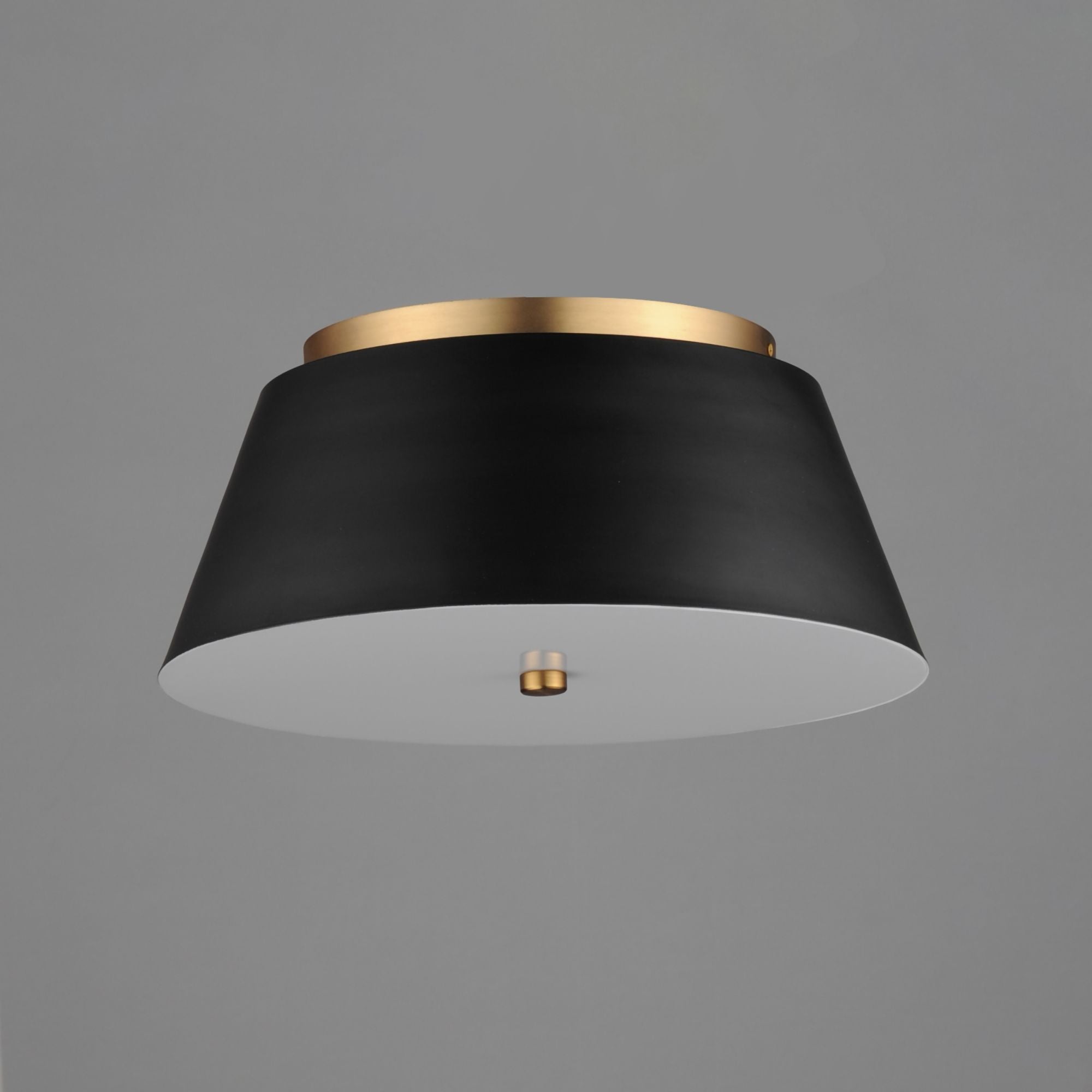 Miles 16" LED Flush Mount, Black & Aged Brass Finish