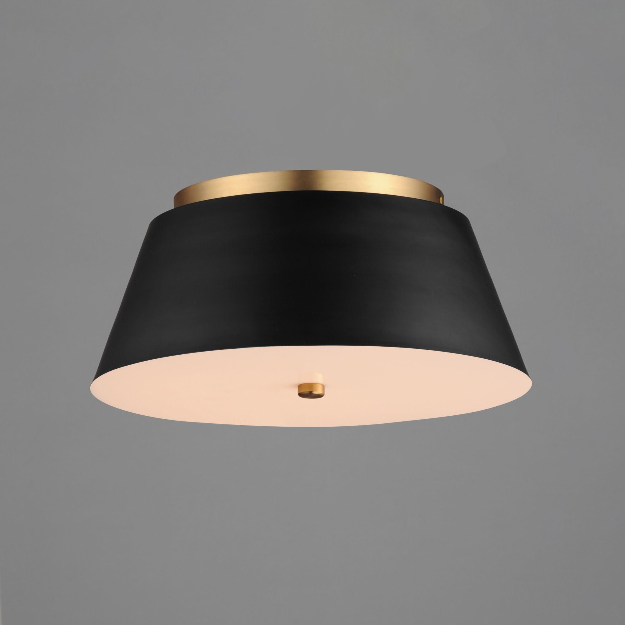 Miles 16" LED Flush Mount, Black & Aged Brass Finish