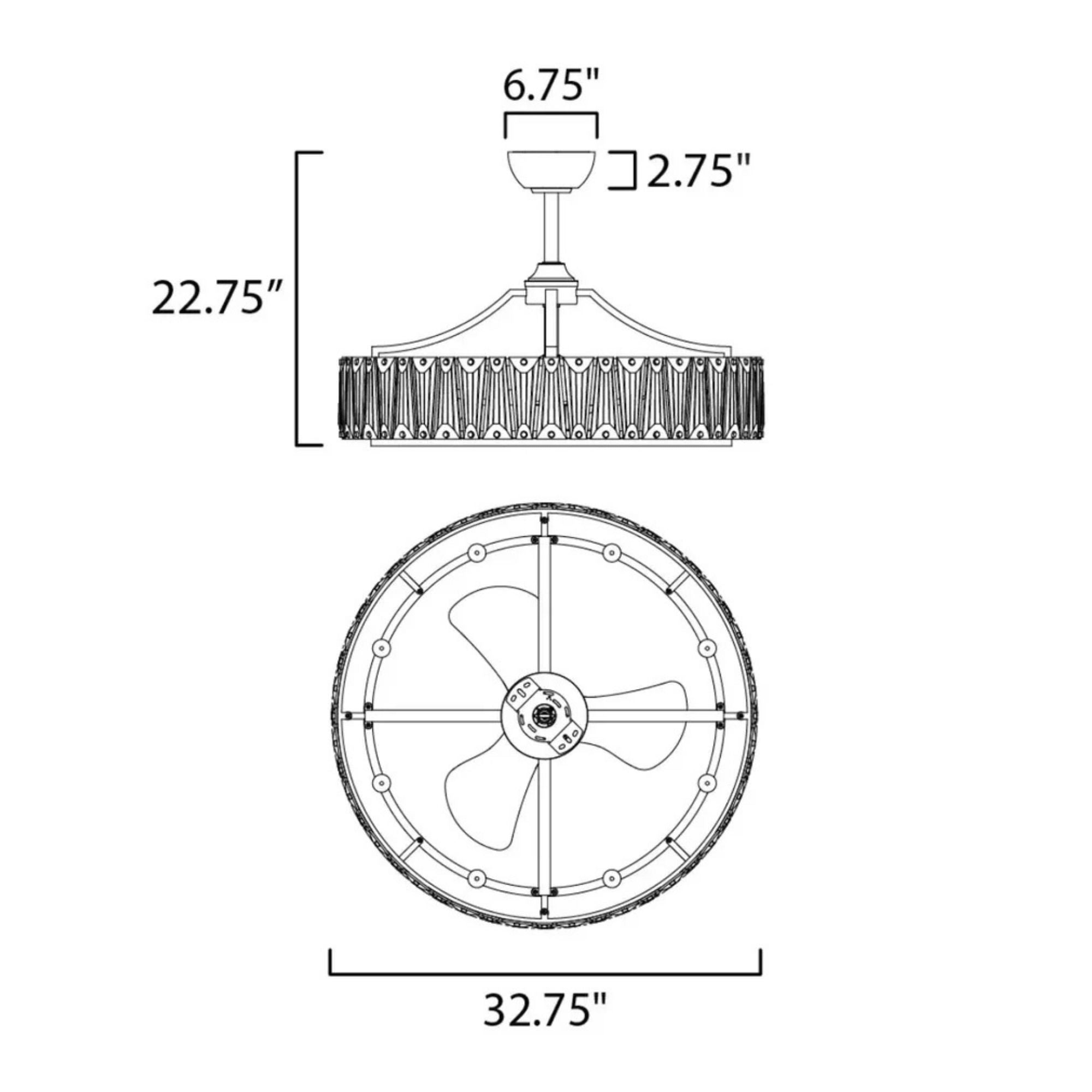 Maxim Lighting - Odeon 8-Light Wifi-Enabled LED Fandelight 33 Inch Black Finish | Bees Lighting