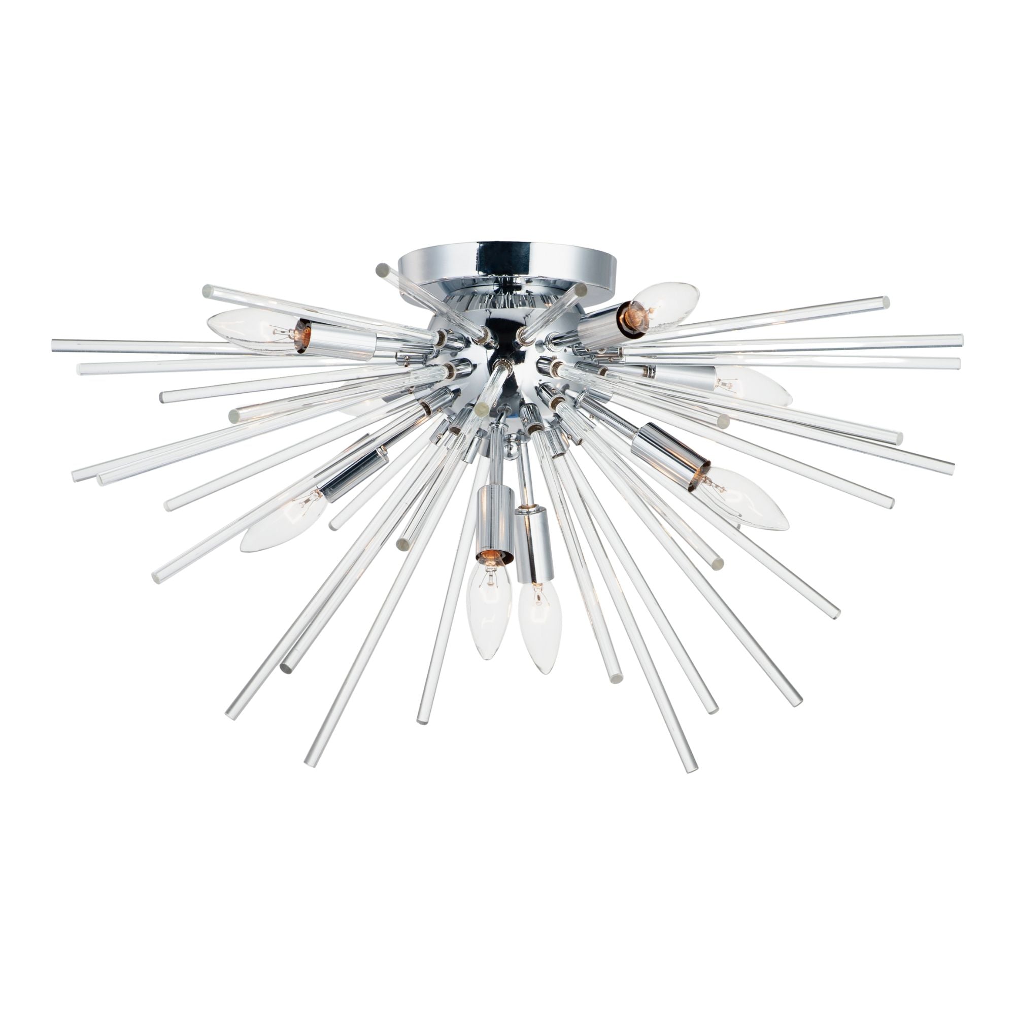 Polaris 25" 8-Light Flush Mount, Polished Chrome Finish