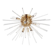 Polaris 25" 8-Light Flush Mount, Satin Brass Finish