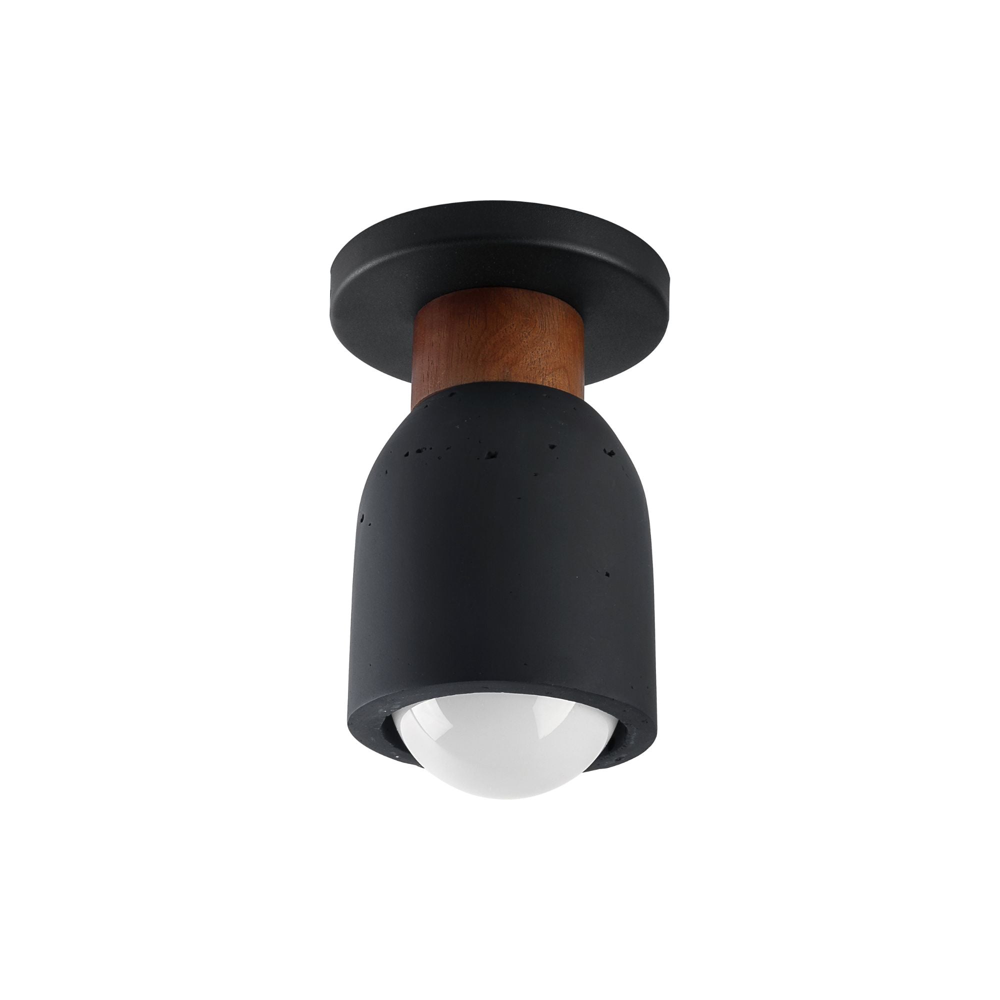 Pompeii 8" Flush Mount, Lava / Black Finish