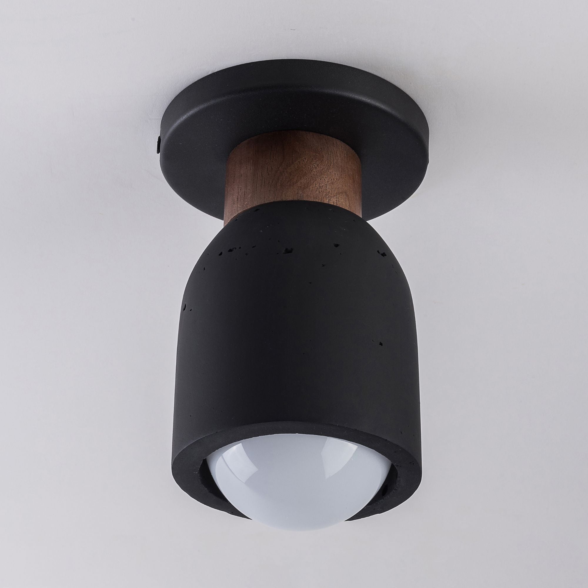 Pompeii 8" Flush Mount, Lava / Black Finish