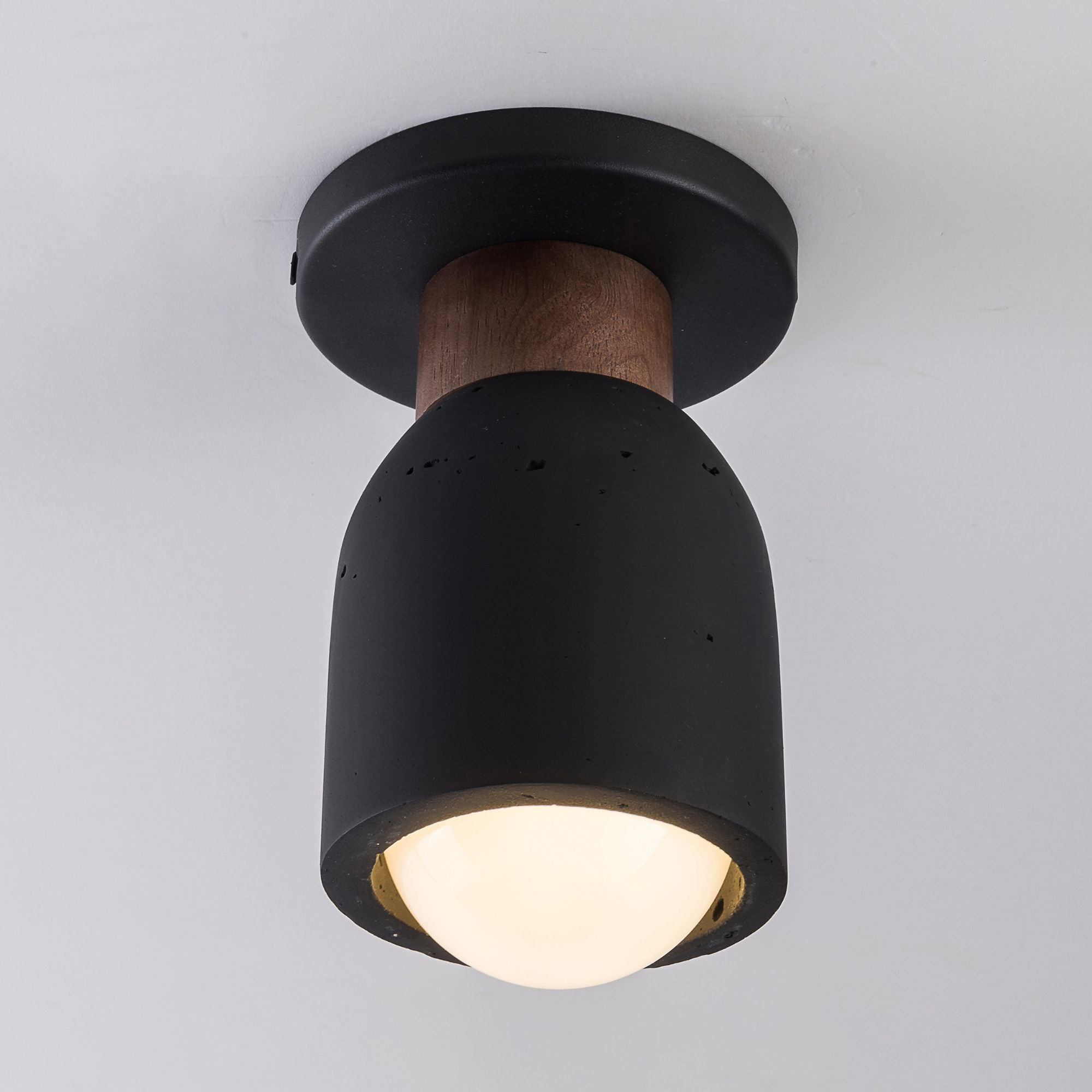 Pompeii 8" Flush Mount, Lava / Black Finish