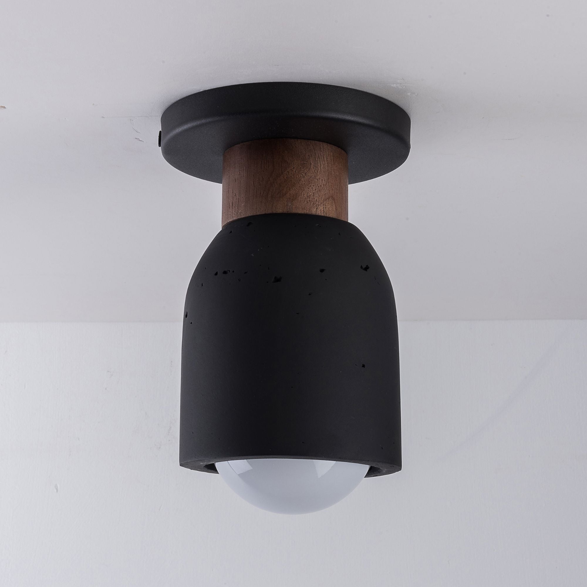 Pompeii 8" Flush Mount, Lava / Black Finish
