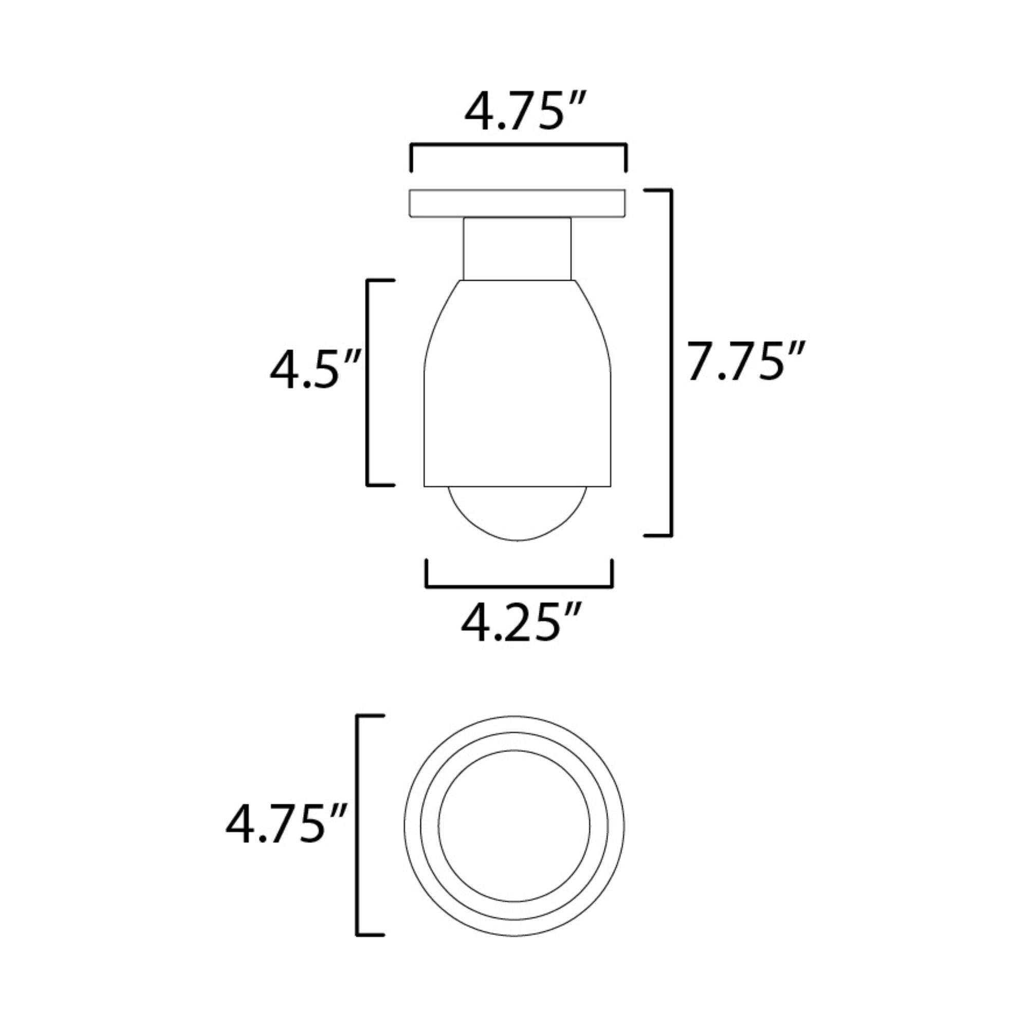 Pompeii 8" Flush Mount, Lava / Black Finish