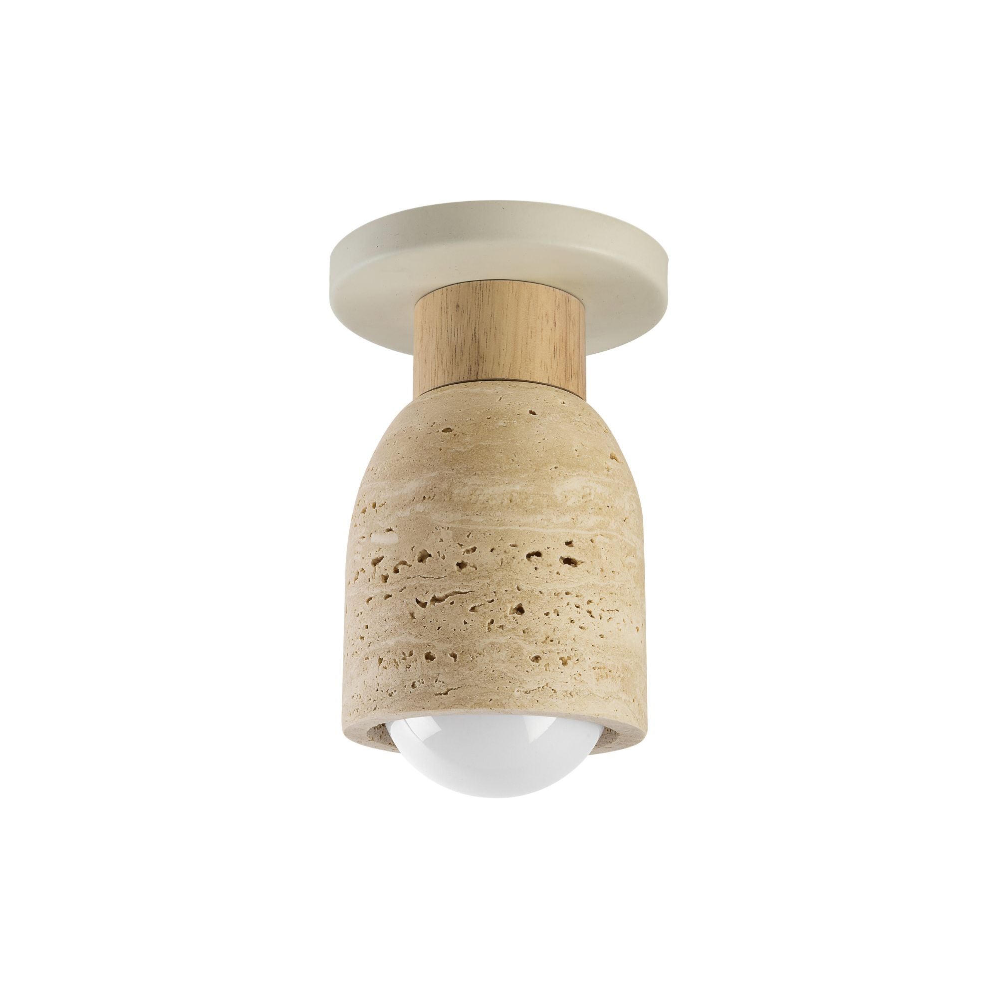 Pompeii 8" Flush Mount, Travertine / Oyster Finish