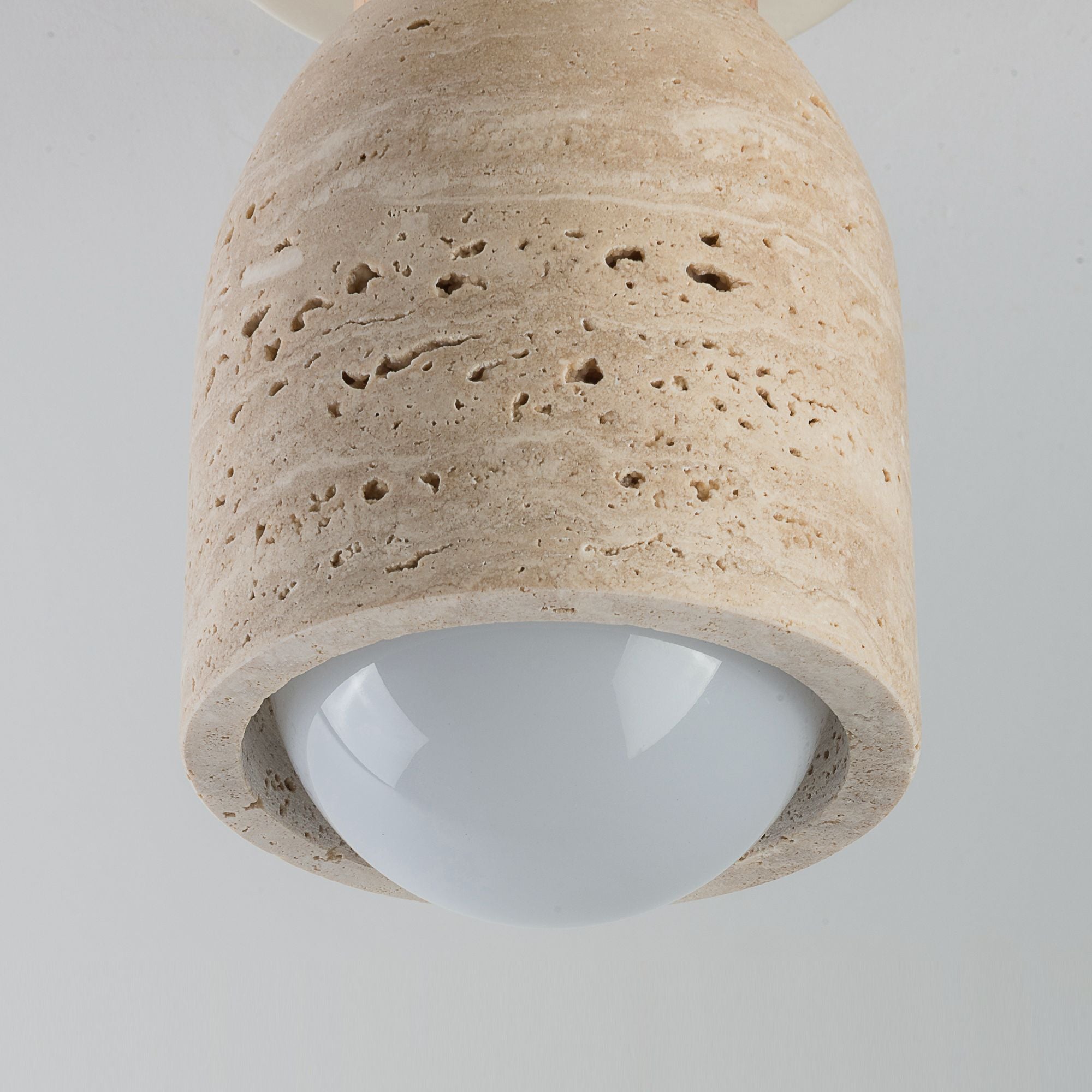 Pompeii 8" Flush Mount, Travertine / Oyster Finish