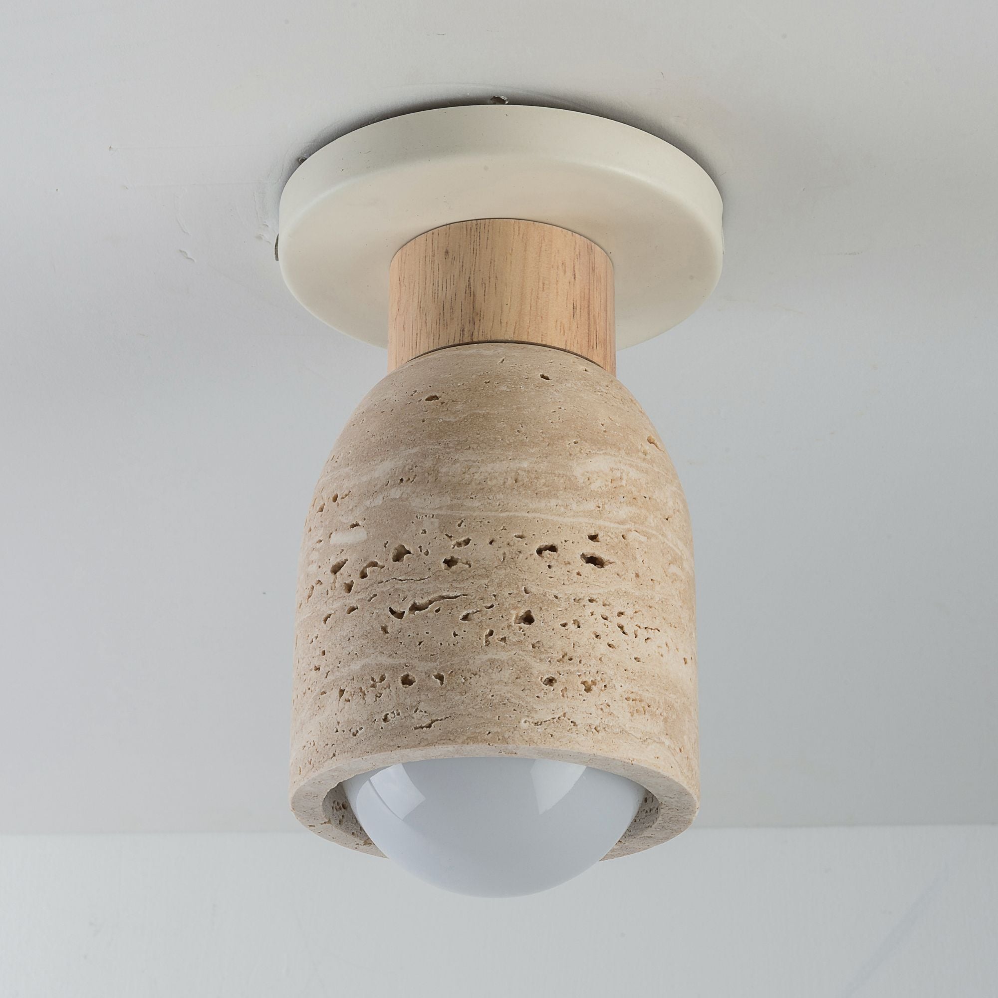 Pompeii 8" Flush Mount, Travertine / Oyster Finish