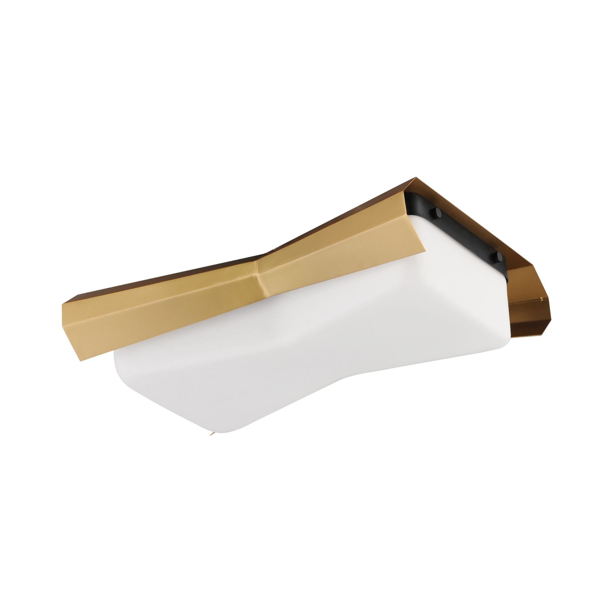 Rizzo 16" 2-Light Flush Mount, Black & Antique Brass Finish