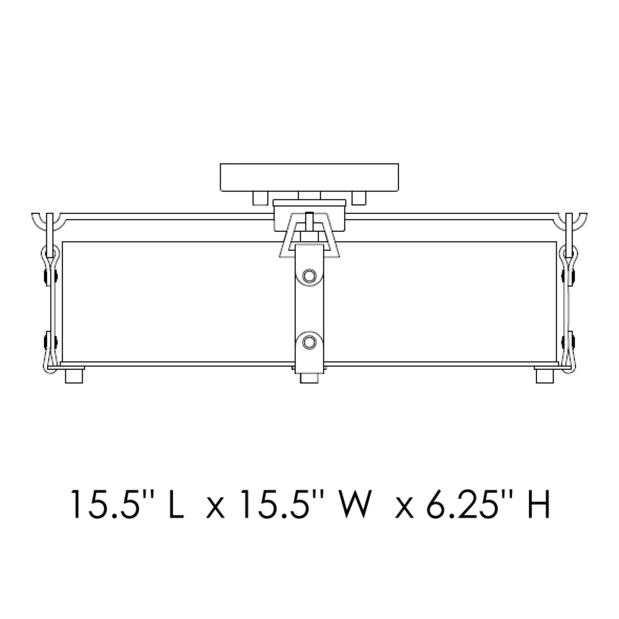 Sausalito 16" 3 Lights Flush Mount, Weathered Zinc Finish