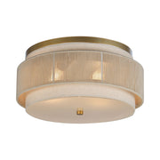 Seacliff 16" 2-Light Flush Mount, Natural Aged Brass Finish