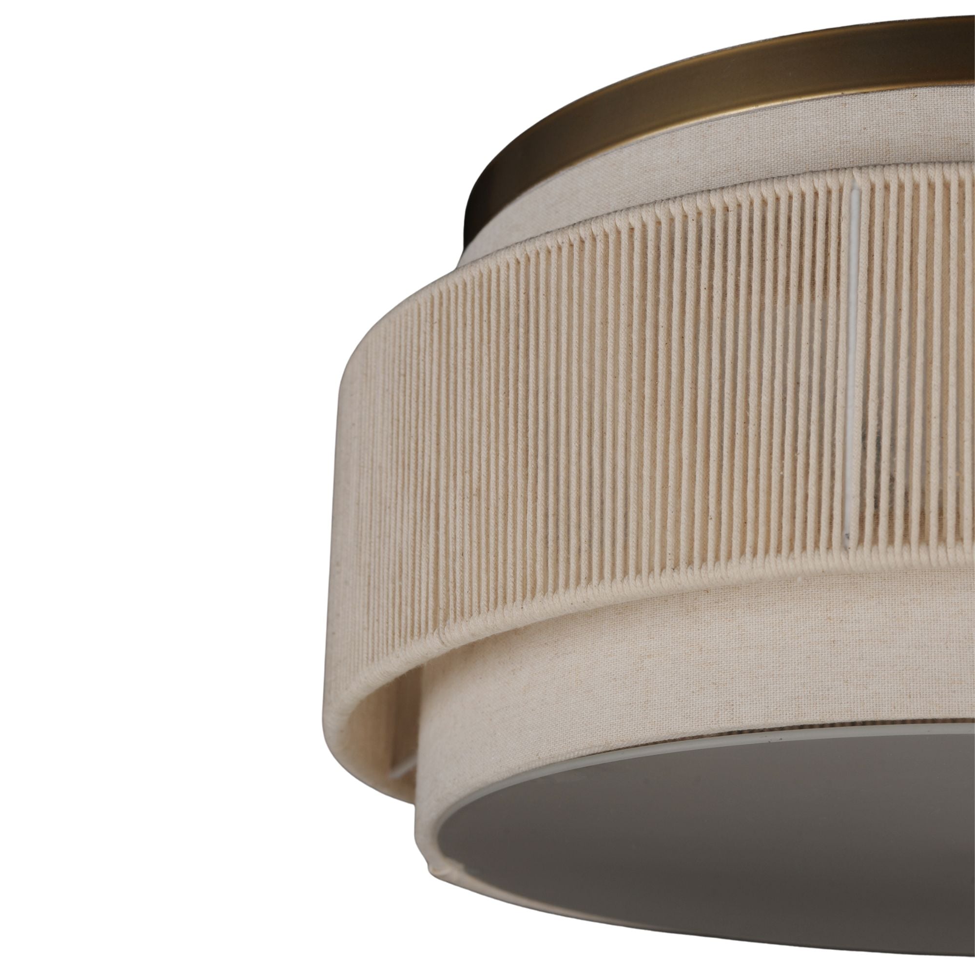 Seacliff 16" 2-Light Flush Mount, Natural Aged Brass Finish