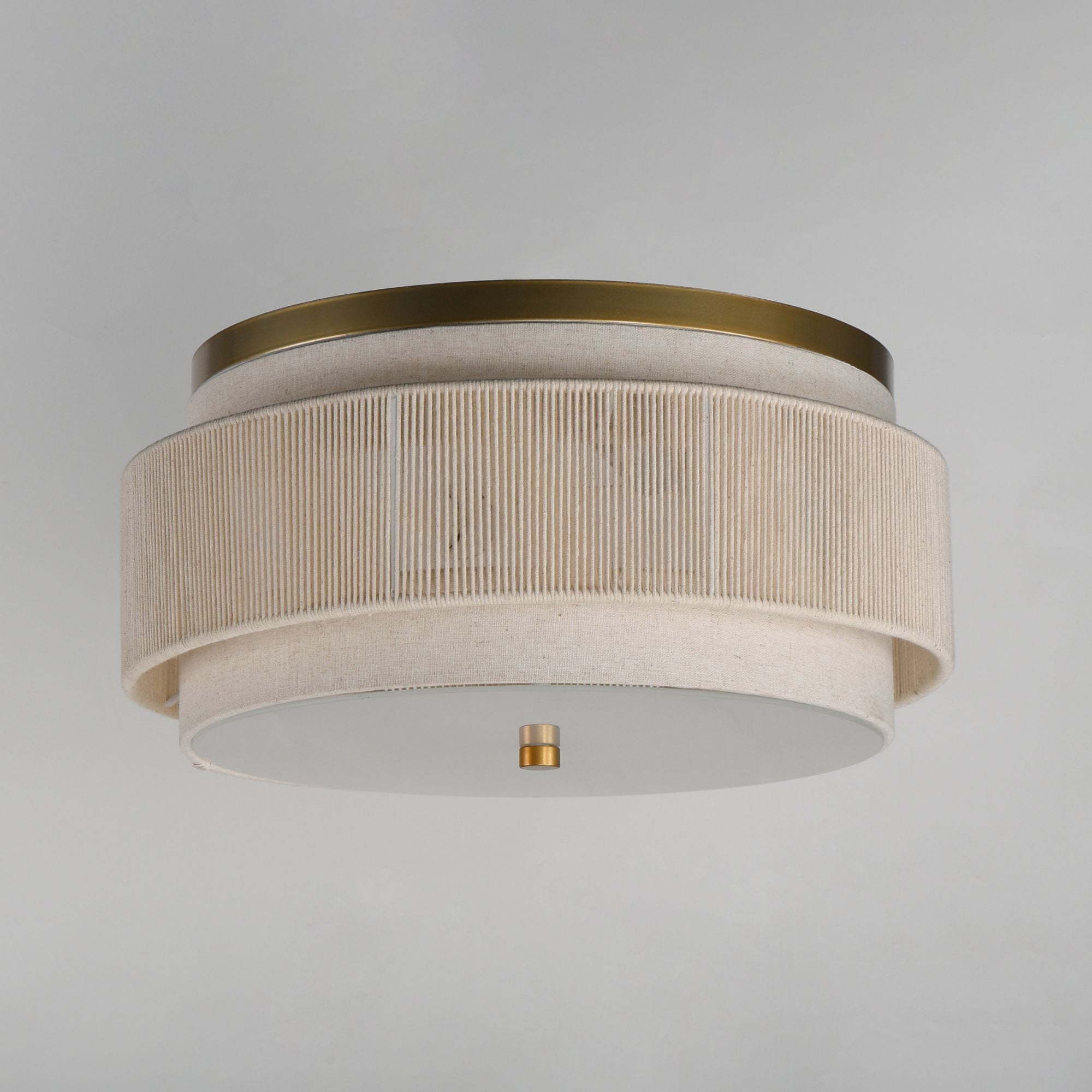 Seacliff 16" 2-Light Flush Mount, Natural Aged Brass Finish