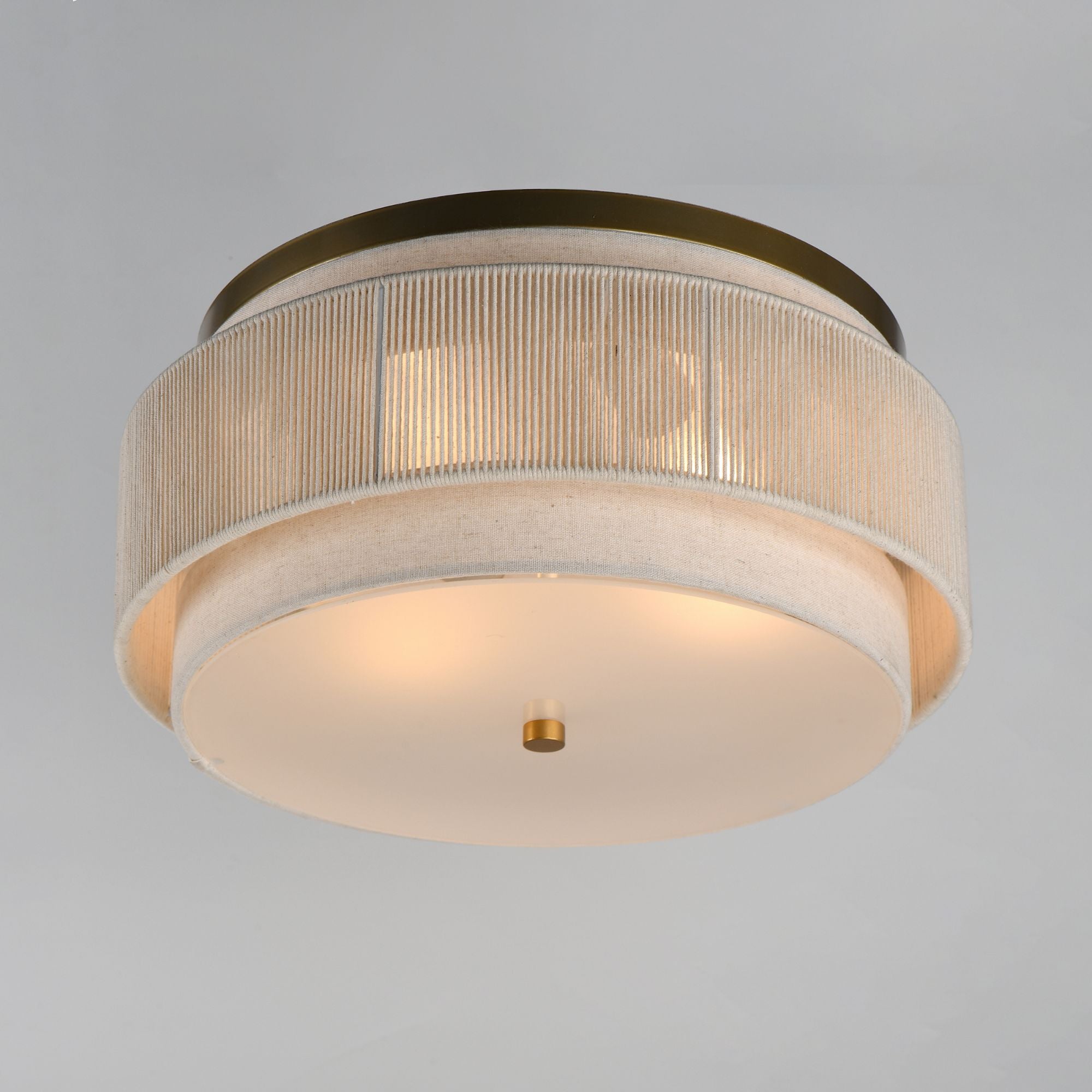 Seacliff 16" 2-Light Flush Mount, Natural Aged Brass Finish