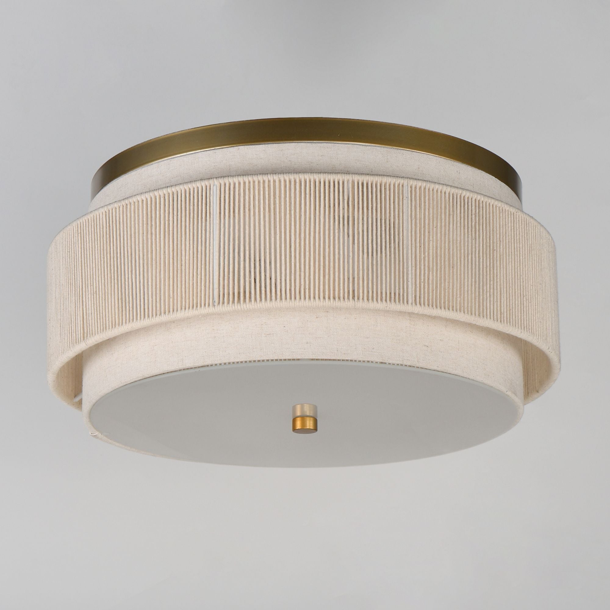 Seacliff 16" 2-Light Flush Mount, Natural Aged Brass Finish